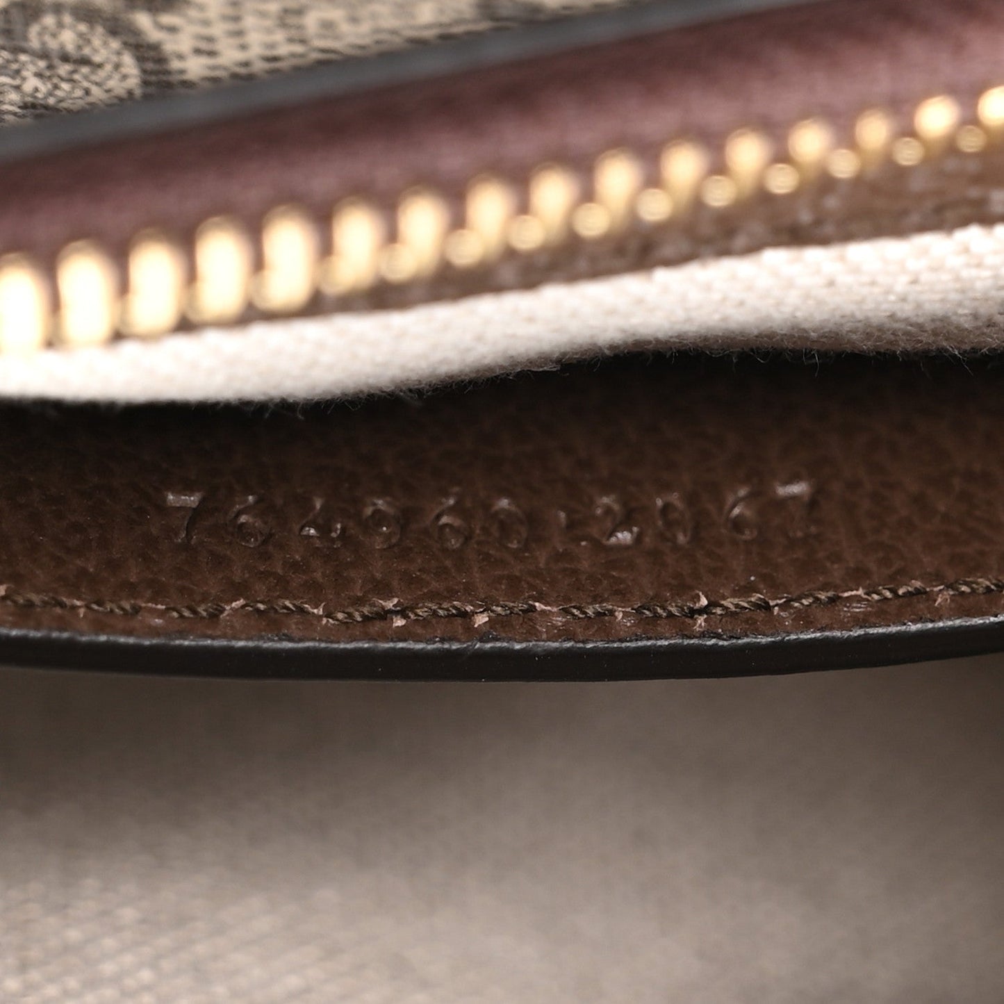 GG Supreme Monogram Textured Dollar Calfskin Mini Ophidia Chain Bag Beige Ebony