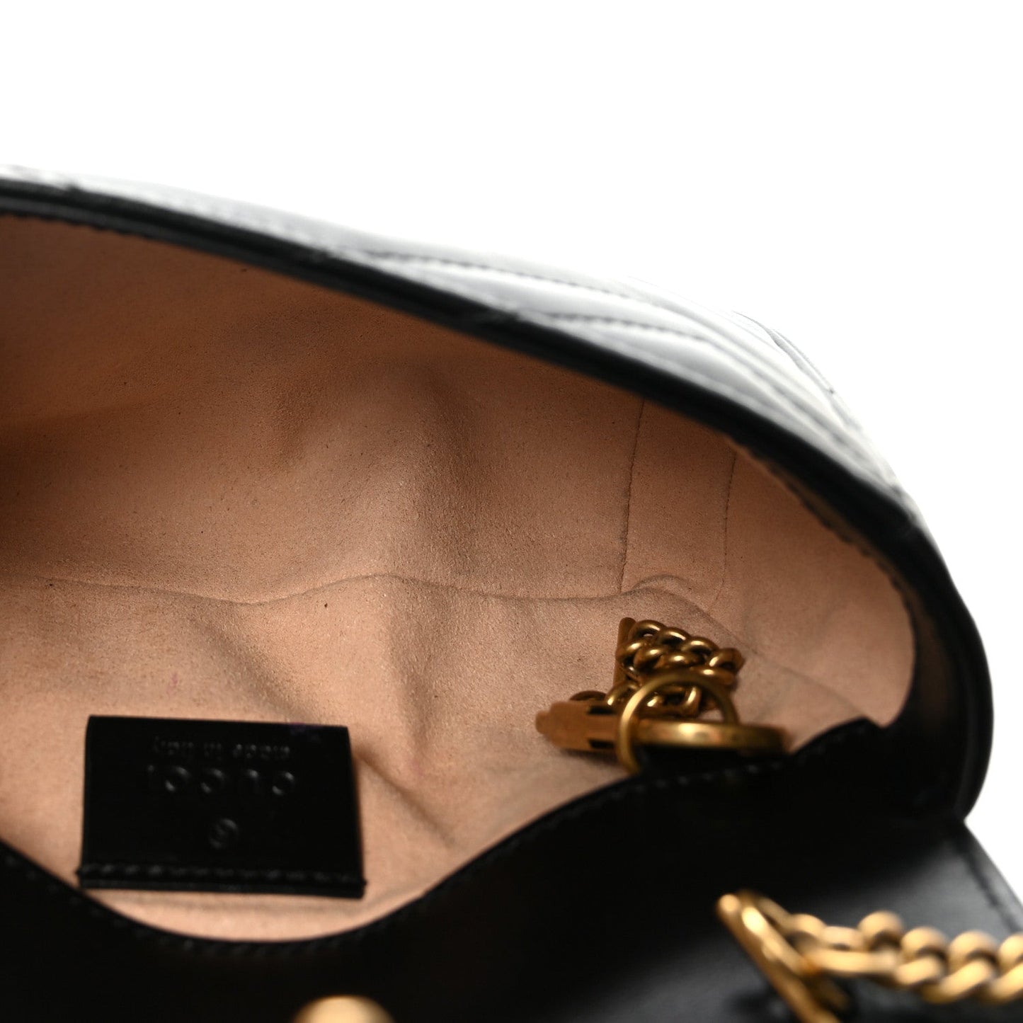 Calfskin Matelasse Super Mini GG Marmont Shoulder Bag Black
