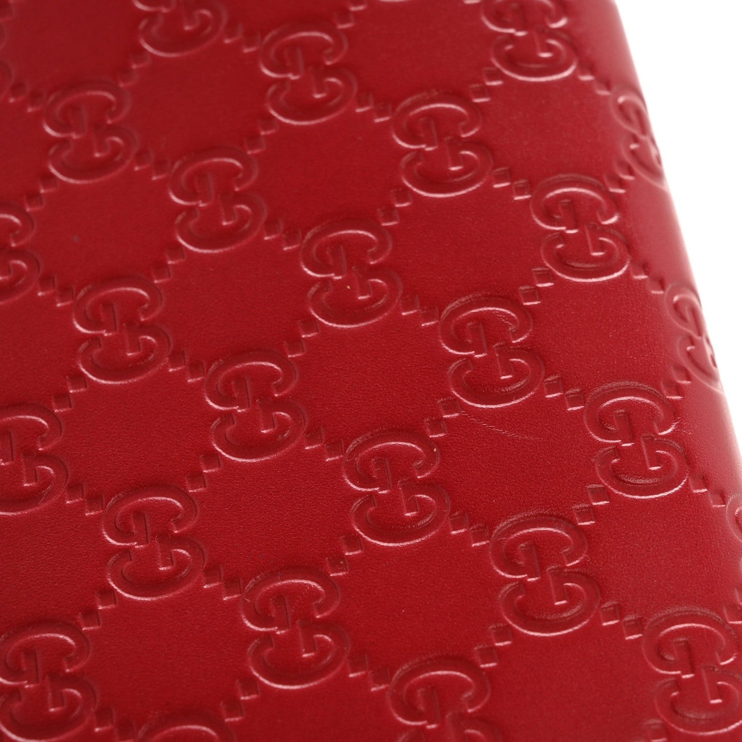 Guccissima Signature Bowy Chain Wallet Hibiscus Red