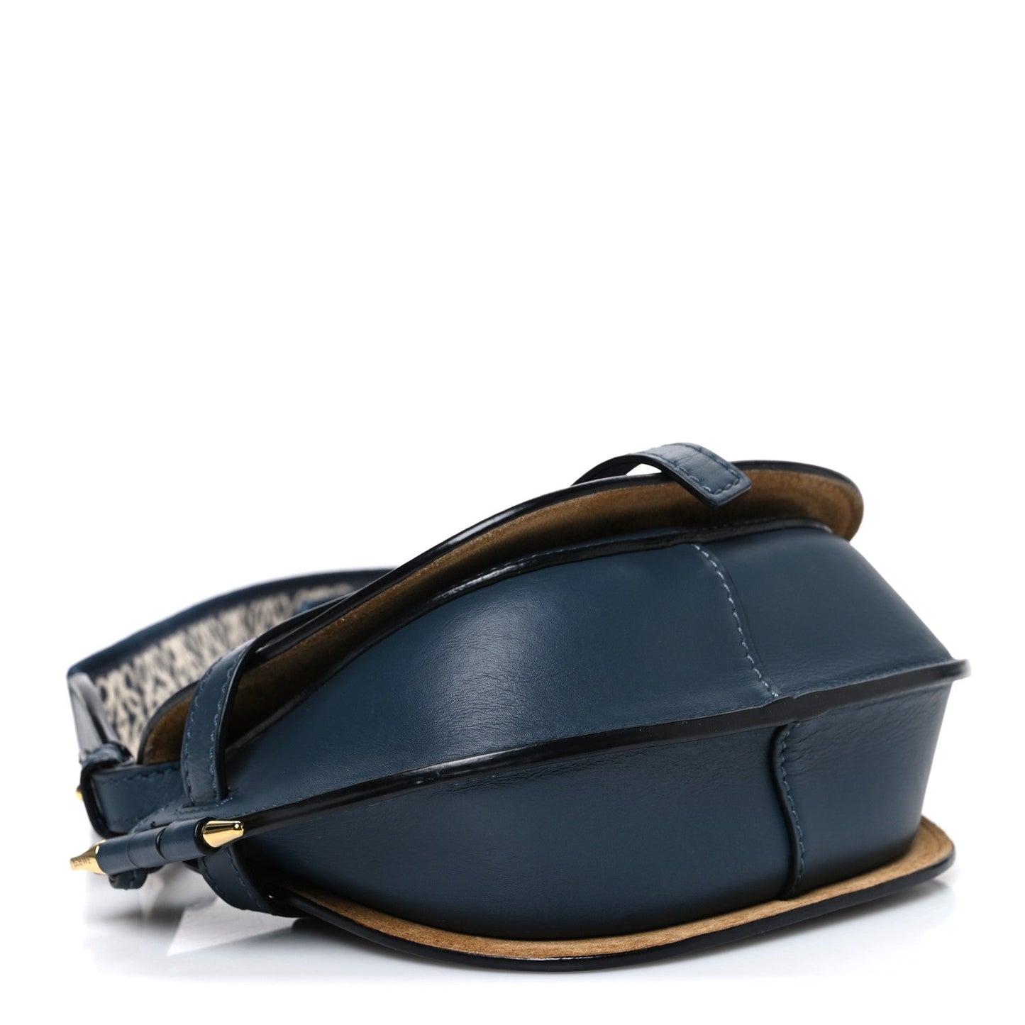 Calfskin Jacquard Mini Gate Crossbody Bag Onyx Blue