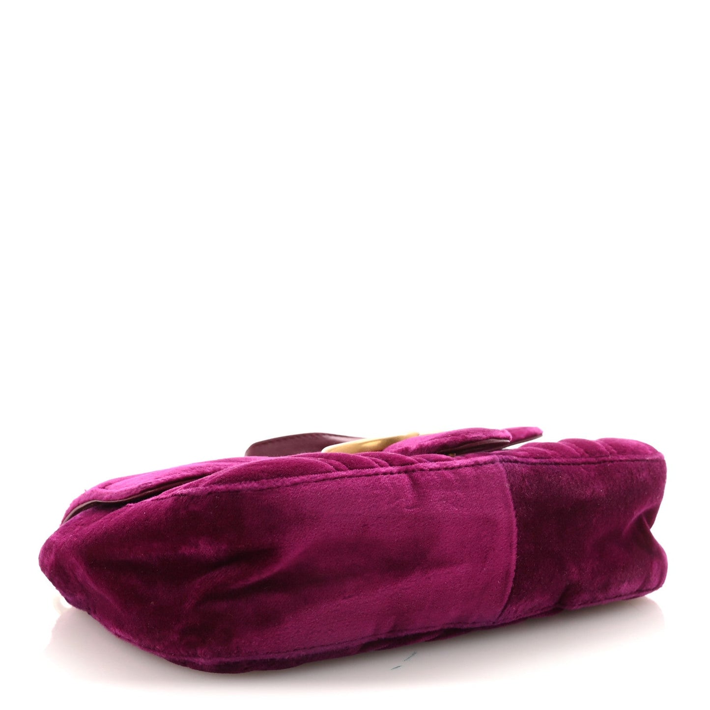 Velvet Matelasse Mini GG Marmont Shoulder Bag Fuchsia Violet Cyclamen