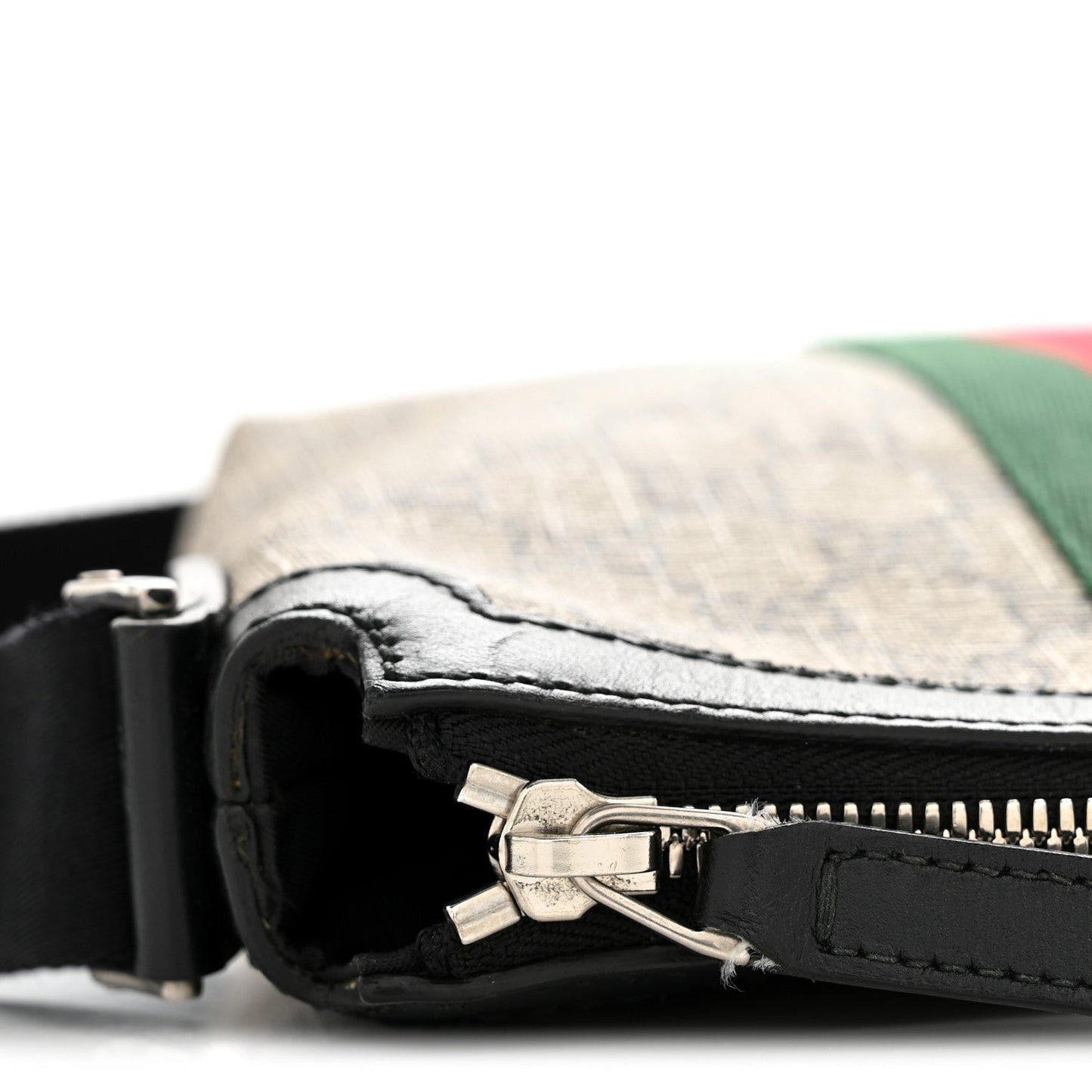 GG Supreme Monogram Web Messenger Bag Black