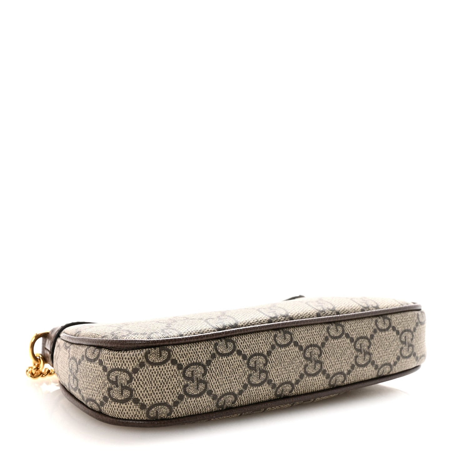 GG Supreme Monogram Textured Dollar Calfskin Mini Ophidia Chain Bag Beige Ebony
