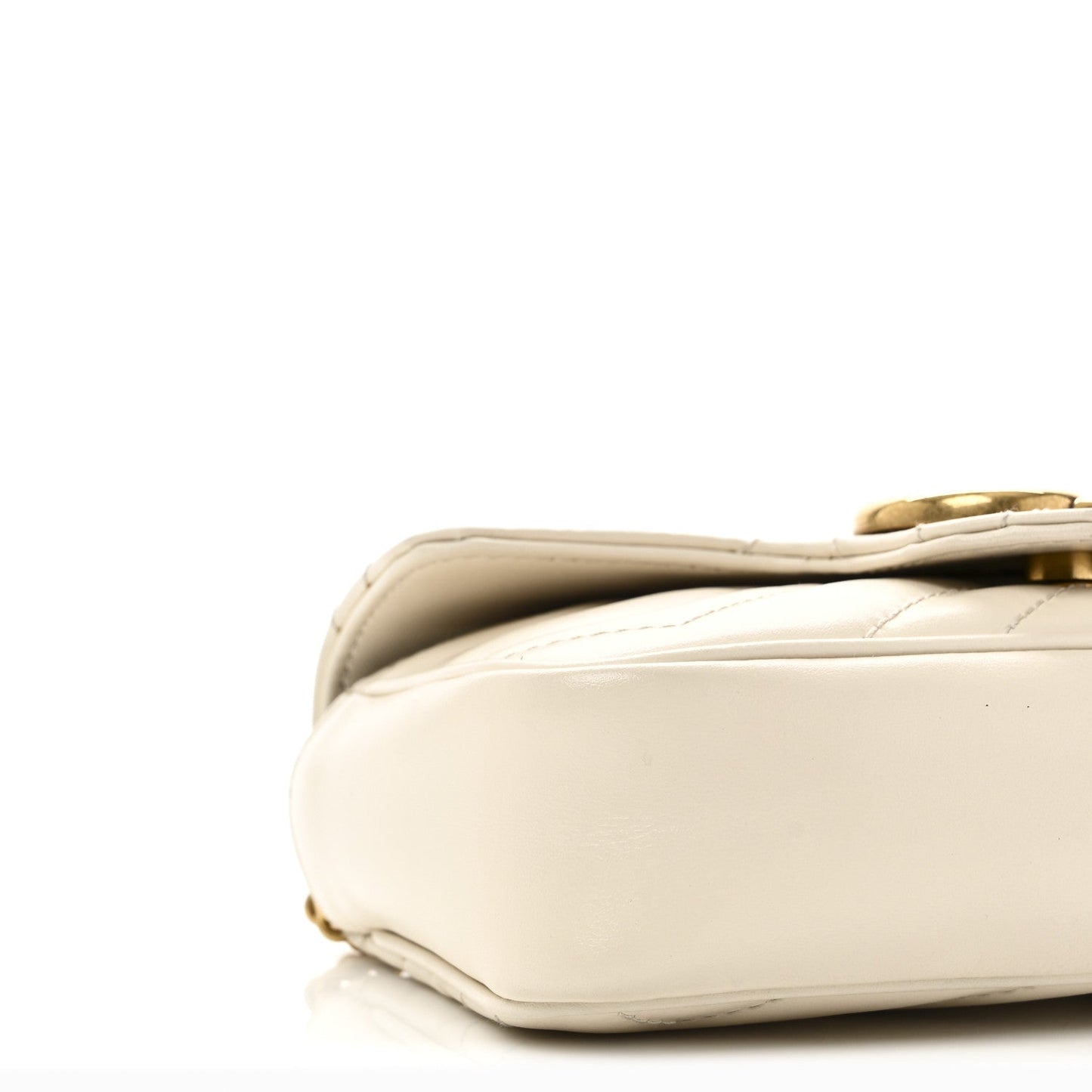Calfskin Matelasse Super Mini GG Marmont Shoulder Bag White