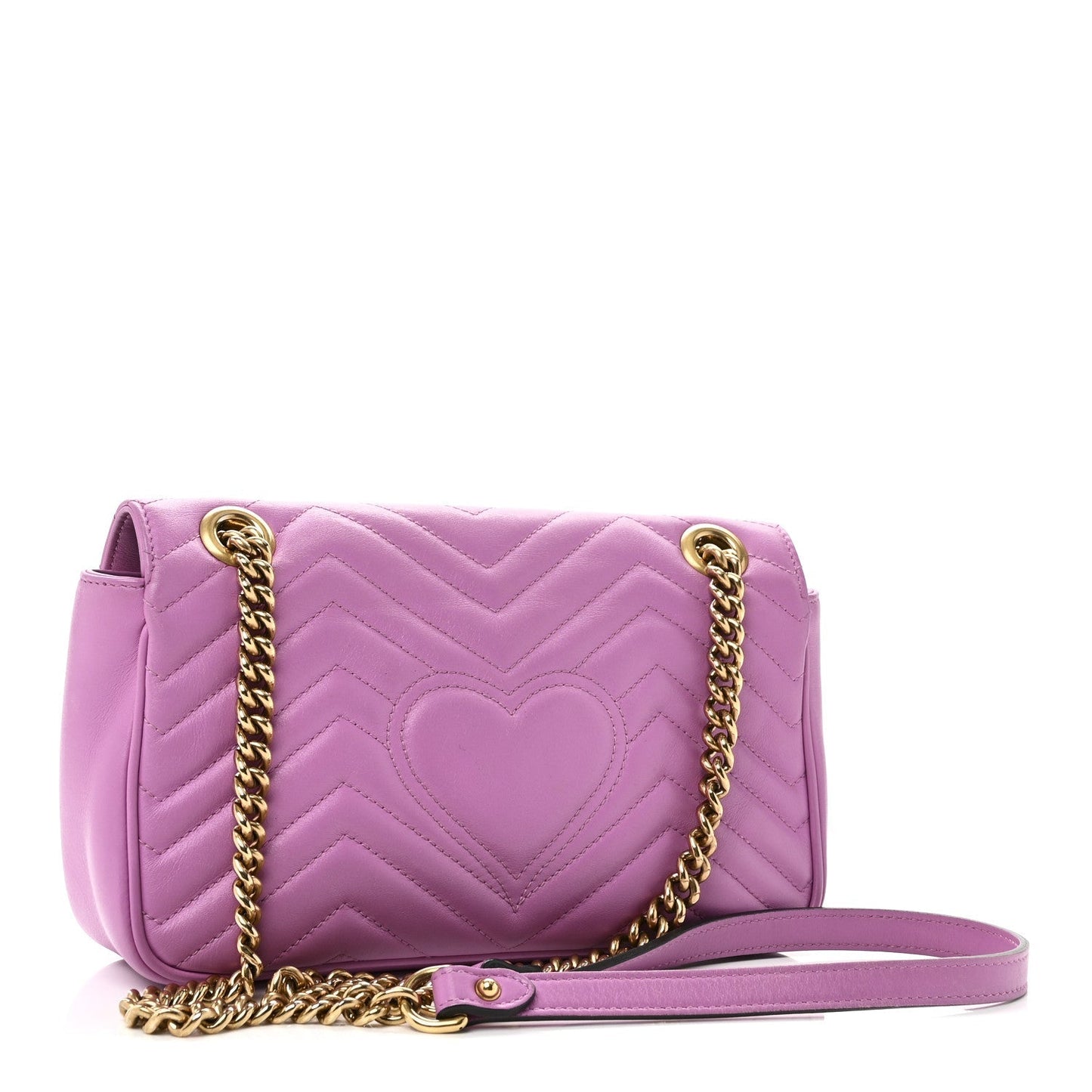 Calfskin Matelasse Small GG Marmont Shoulder Bag Candy Mousse