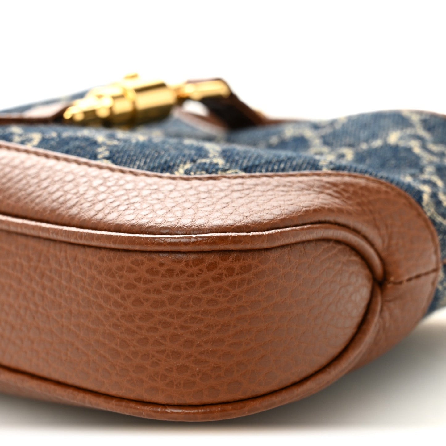 New Denim GG Monogram Calfskin Mini Jackie 1961 Hobo Blue Tea Cuir