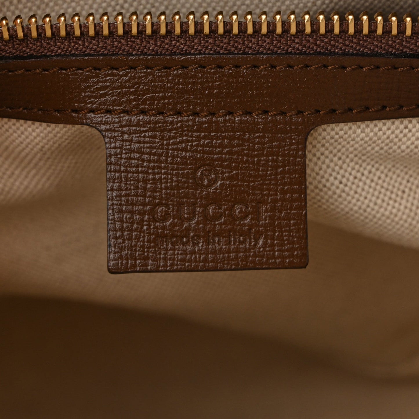 GG Supreme Monogram Azalea Calfskin Small Horsebit 1955 Top Handle Bag Beige Ebony Brown Sugar