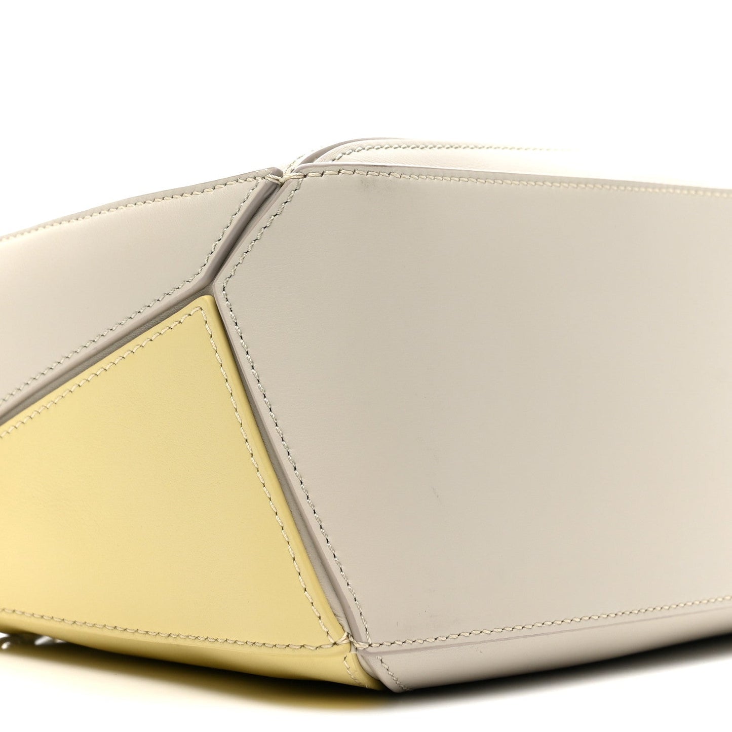 X ALBERS Nappa Calfskin Small Puzzle Bag Pale Grey Light Citrine