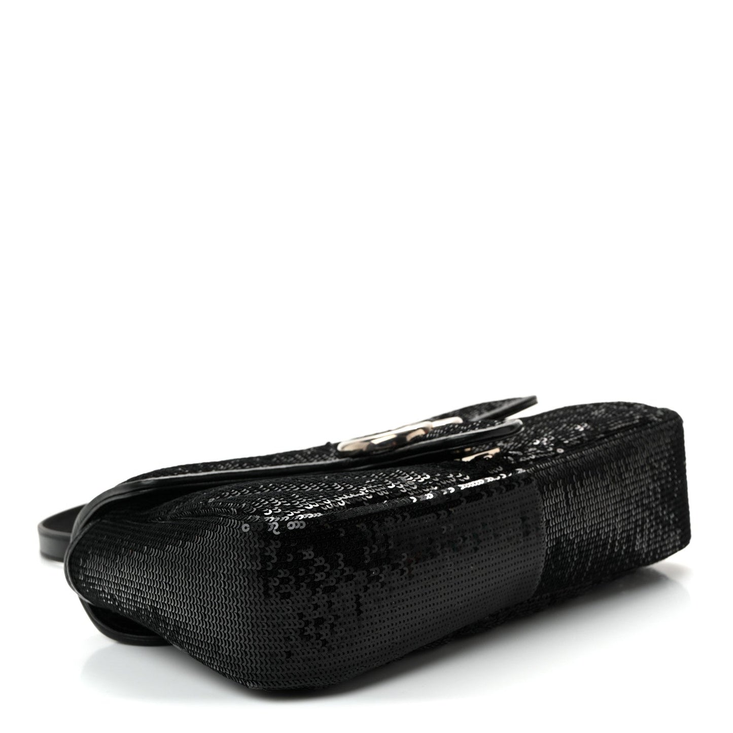 Sequin Matelasse Small GG Marmont Shoulder Bag Black