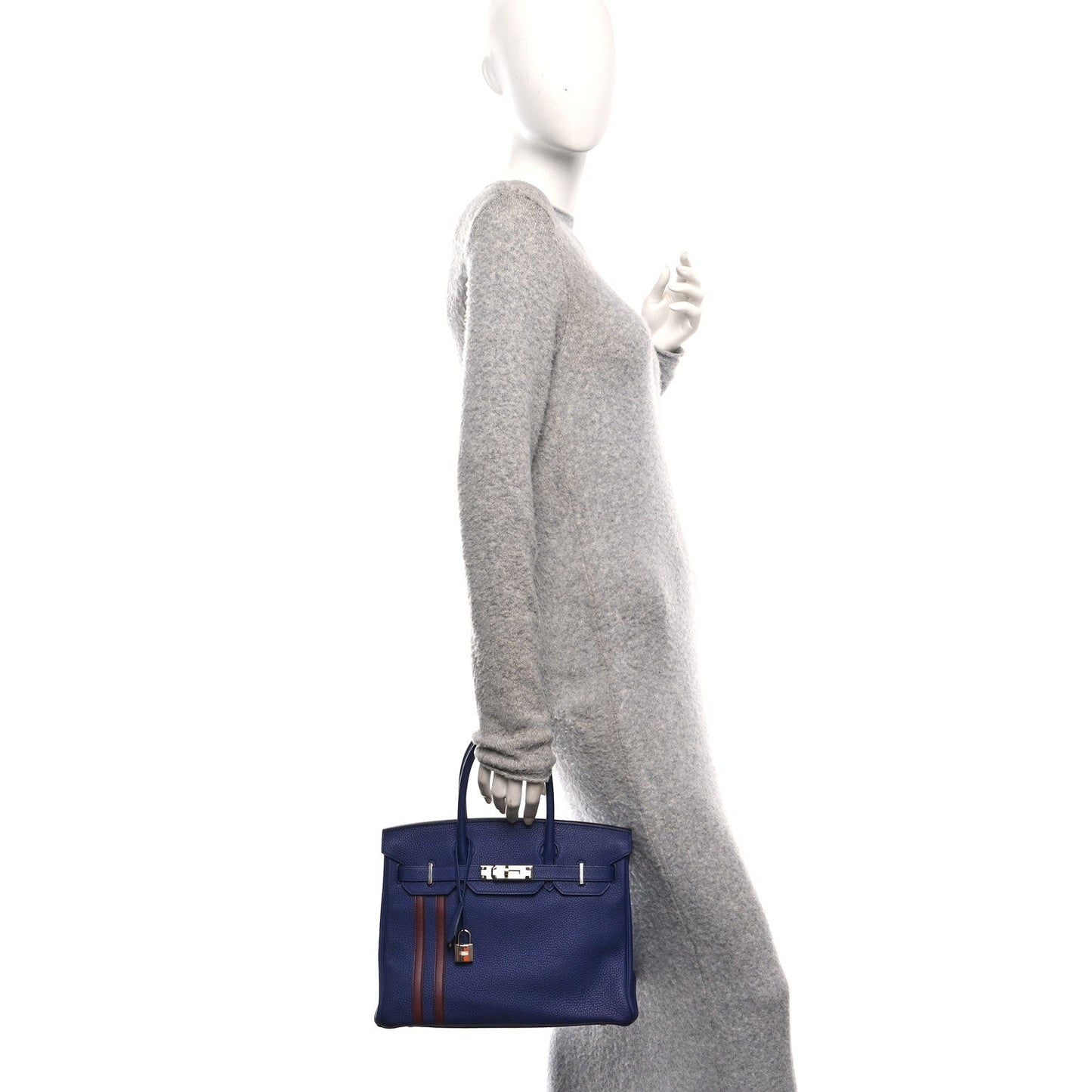 Togo Swift Officier Birkin 30 Bleu Encre Rouge H