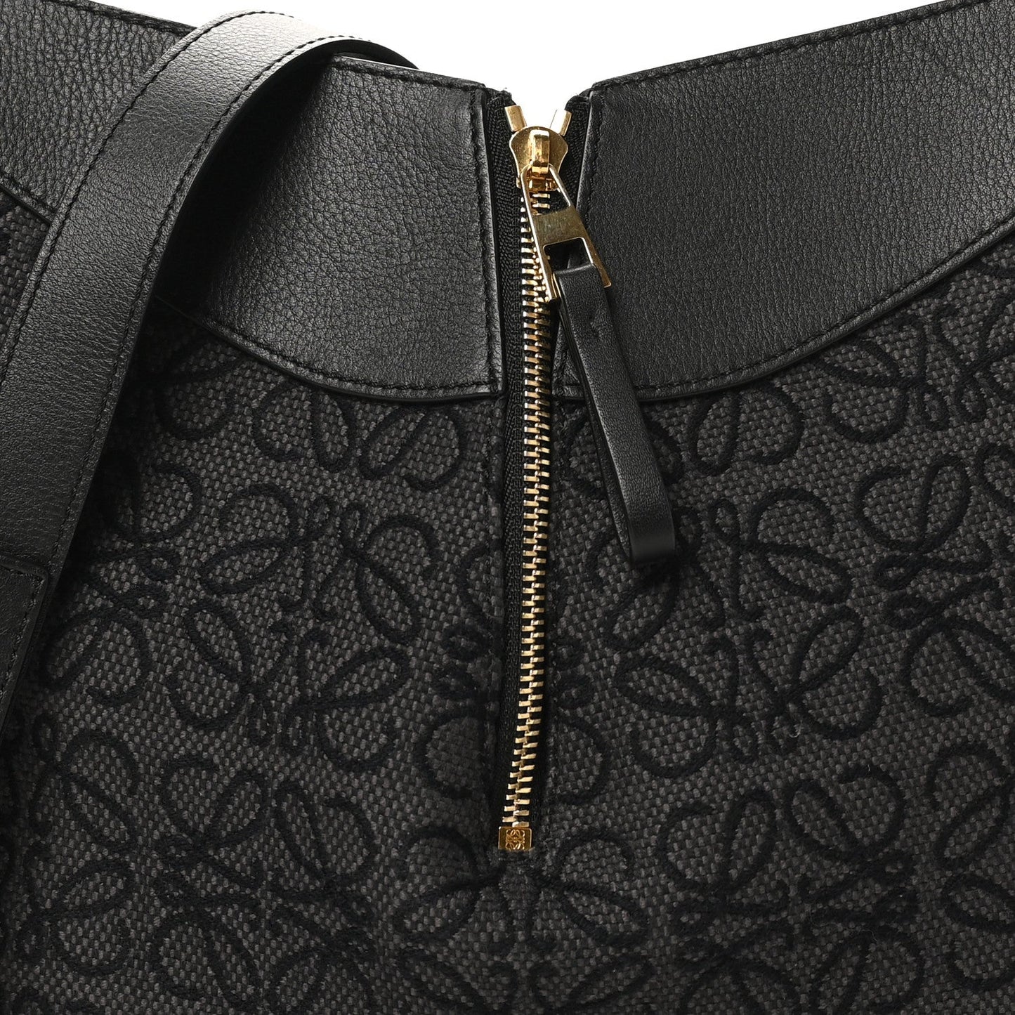 Jacquard Anagram Calfskin Small Hammock Shoulder Bag Black Charcoal