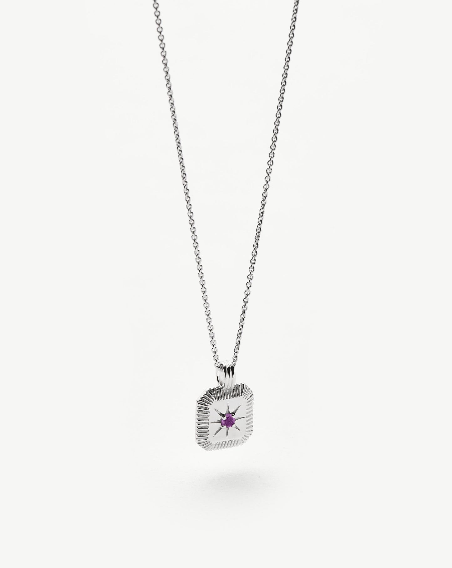 February Birthstone Pendant Necklace | Amethyst/Sterling Silver