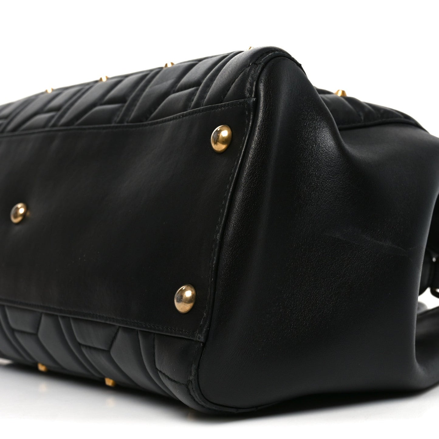 Calfskin Matelasse Studded Medium GG Marmont Tote Black