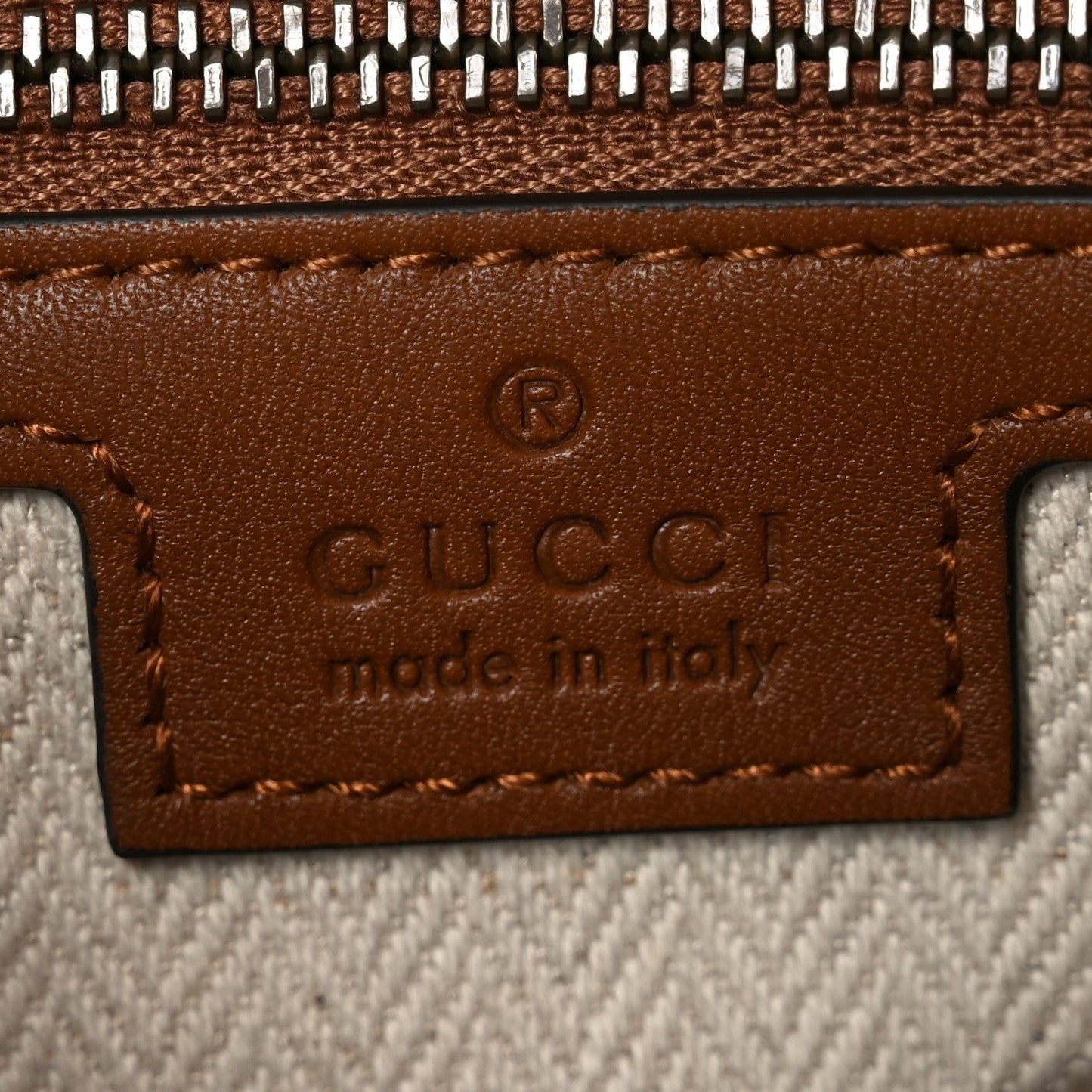 GG Supreme Monogram Textured Calfskin Emblem Small Crossbody Beige Ebony Old Sundial