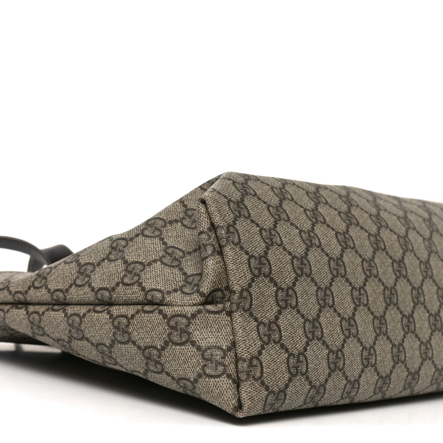 GG Supreme Monogram Medium Zippered Shopping Tote  Dark Brown