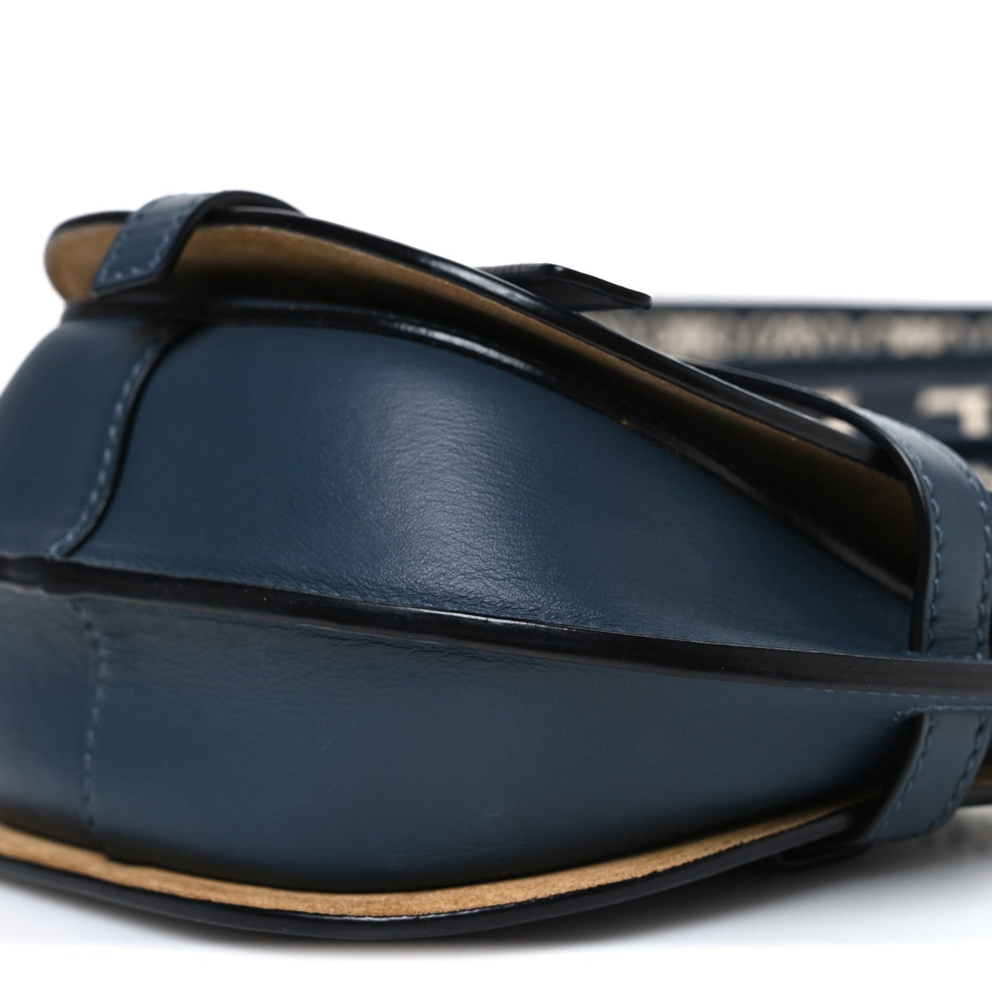 Calfskin Jacquard Mini Gate Crossbody Bag Onyx Blue