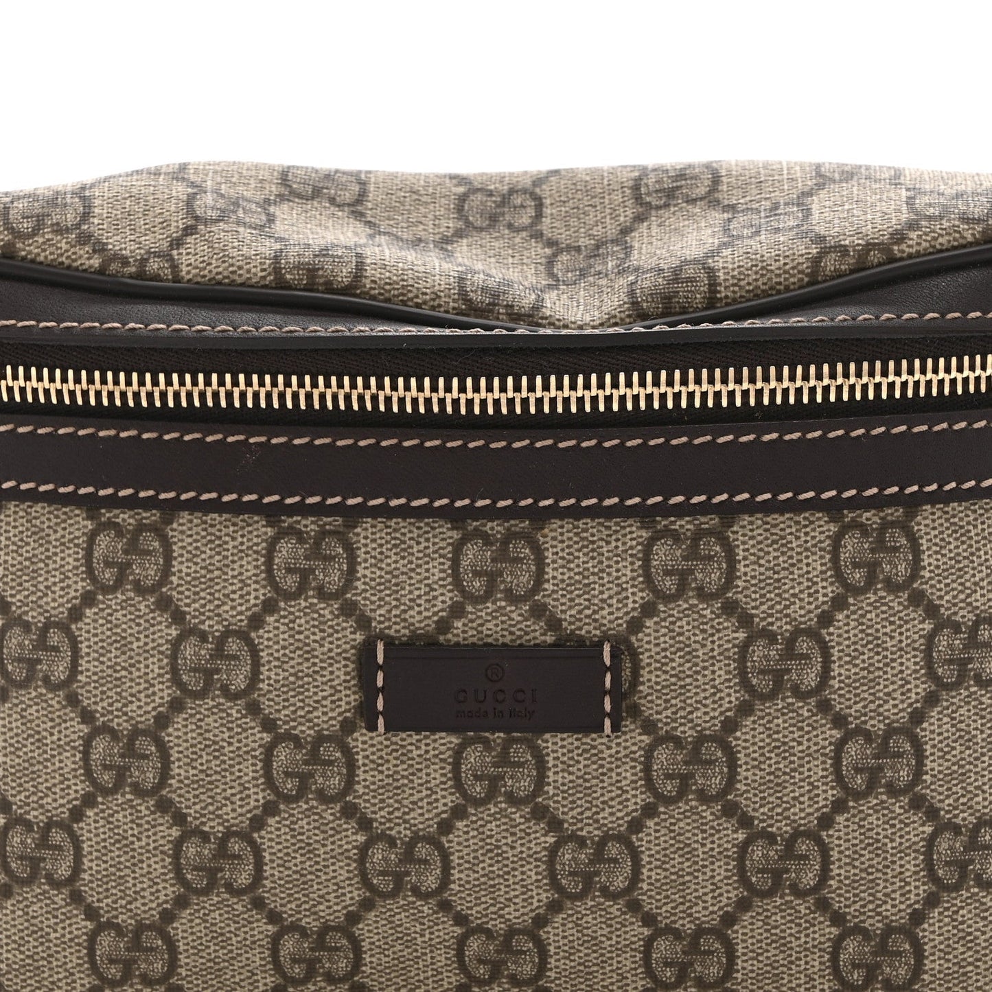 GG Supreme Monogram Belt Bag Dark Brown
