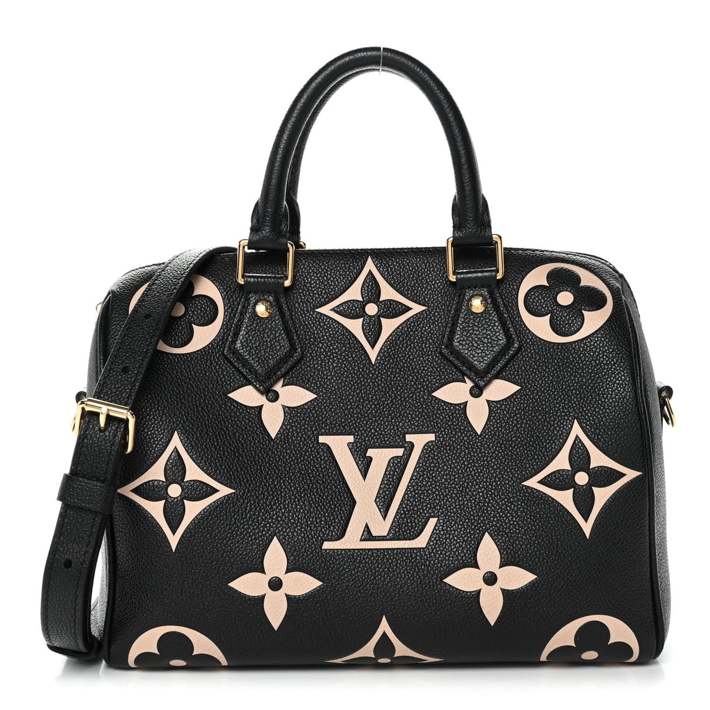 Empreinte Monogram Giant Speedy Bandouliere 25 Black Beige