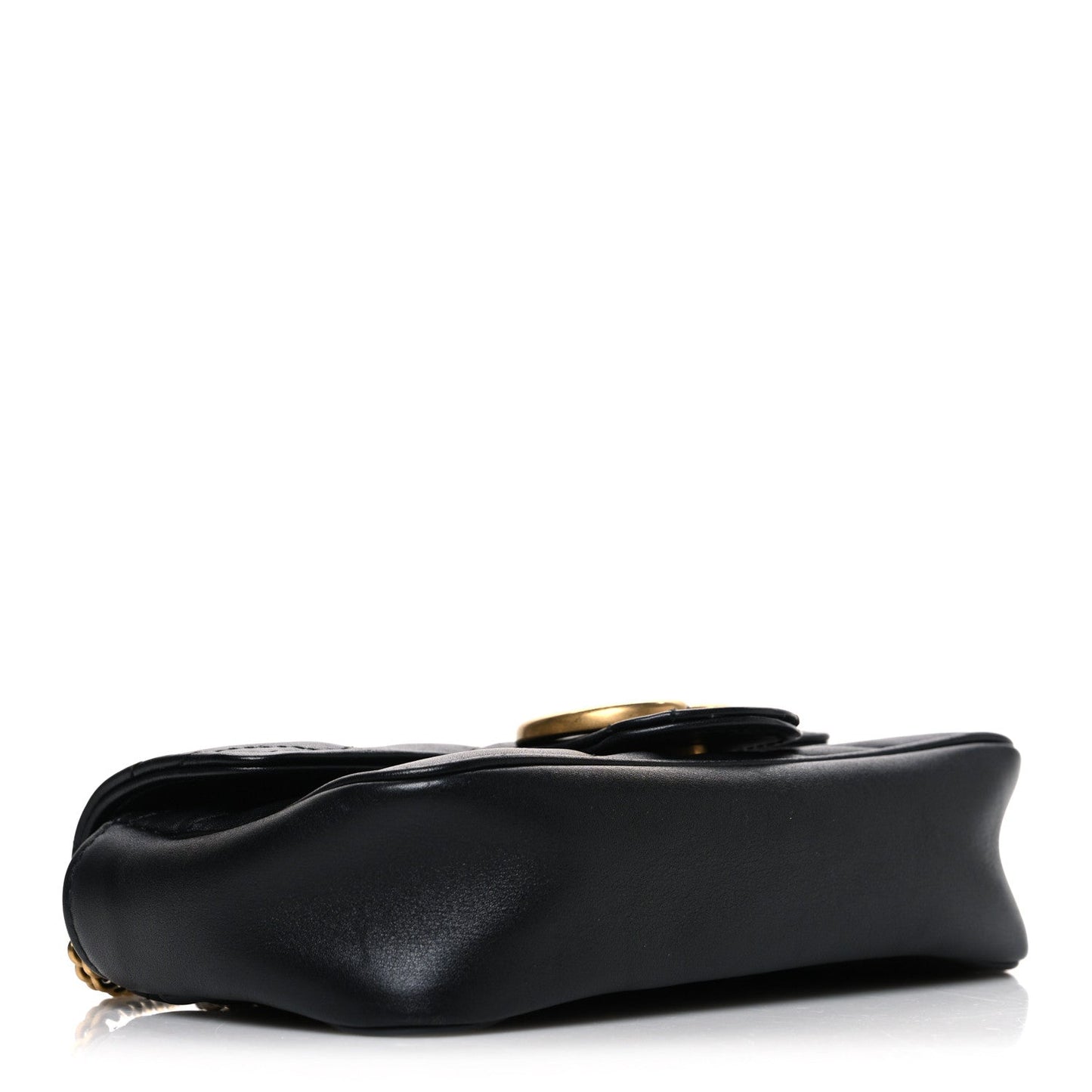 Calfskin Matelasse Super Mini GG Marmont Shoulder Bag Black