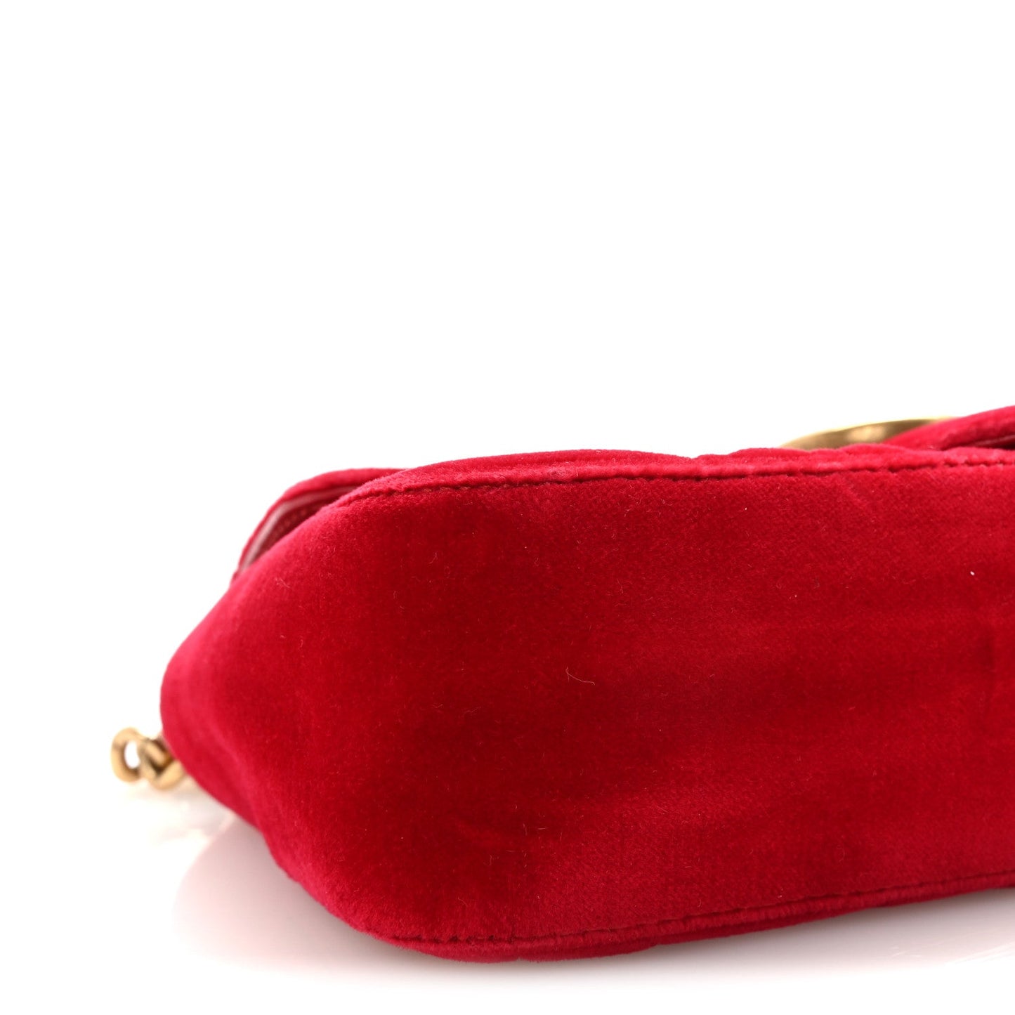 Velvet Matelasse Mini GG Marmont Shoulder Bag Hibiscus Red