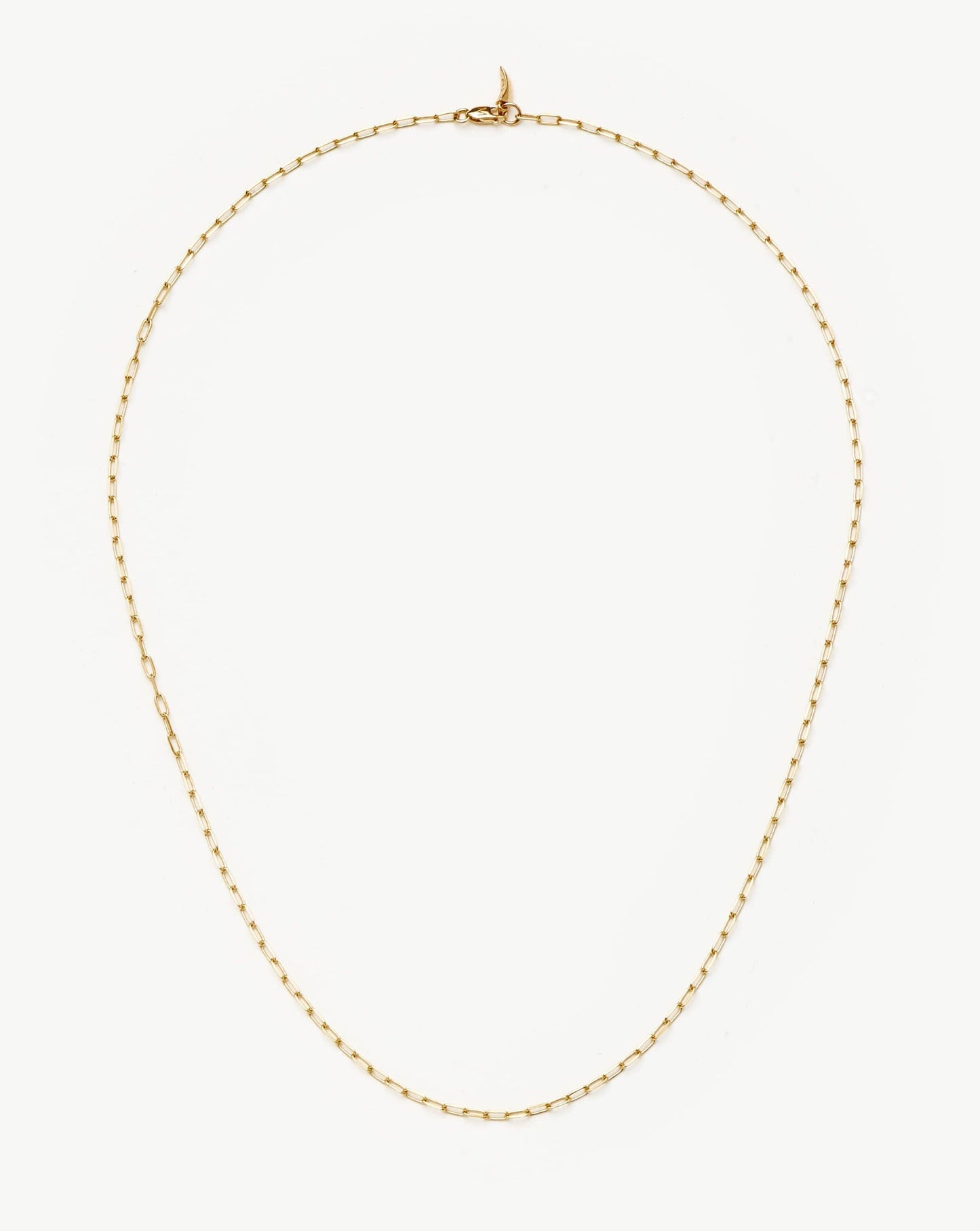 Solid Gold Classic Paperclip Chain Necklace | 14k Solid Gold