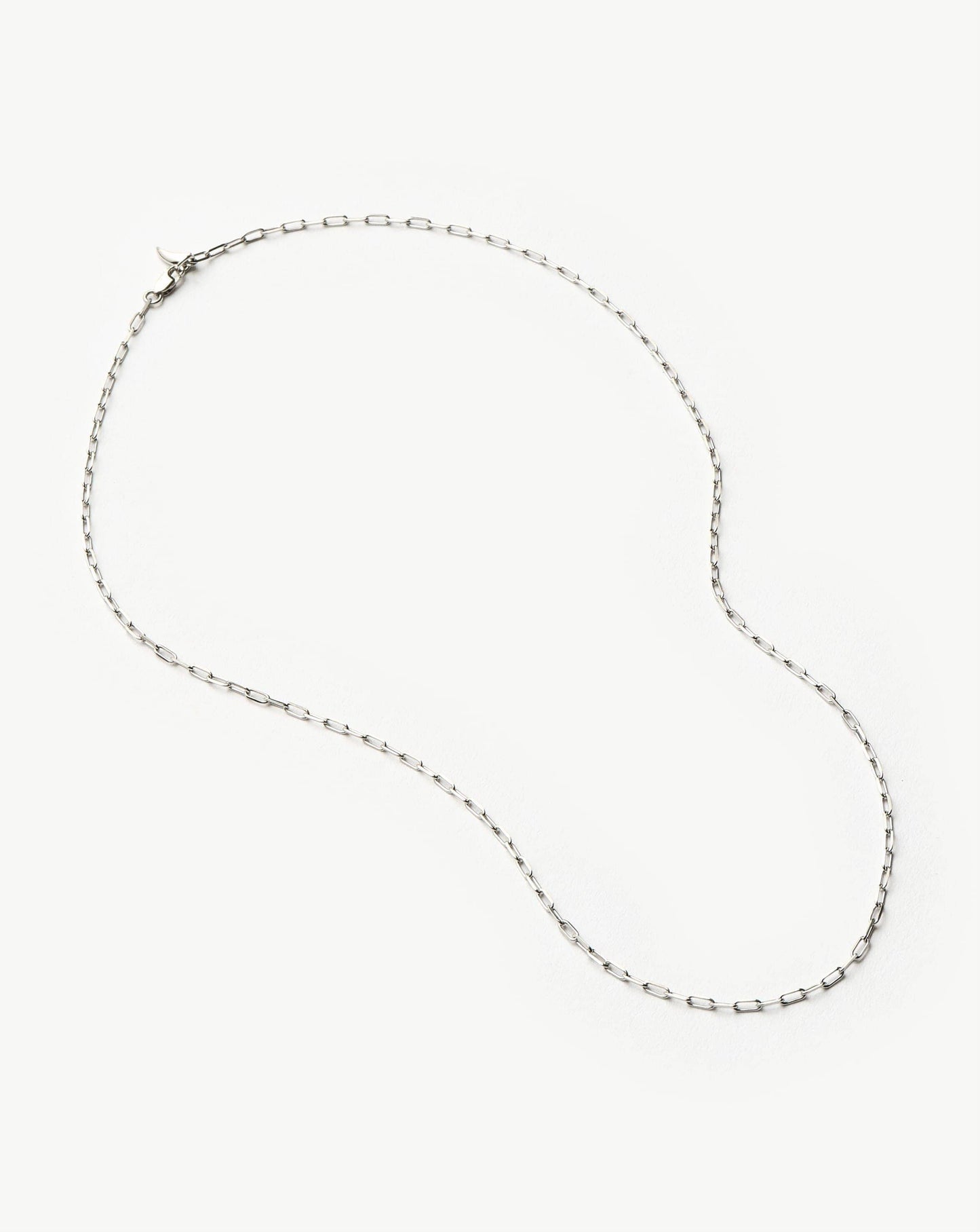 Solid Gold Classic Paperclip Chain Necklace | 14k Solid White Gold
