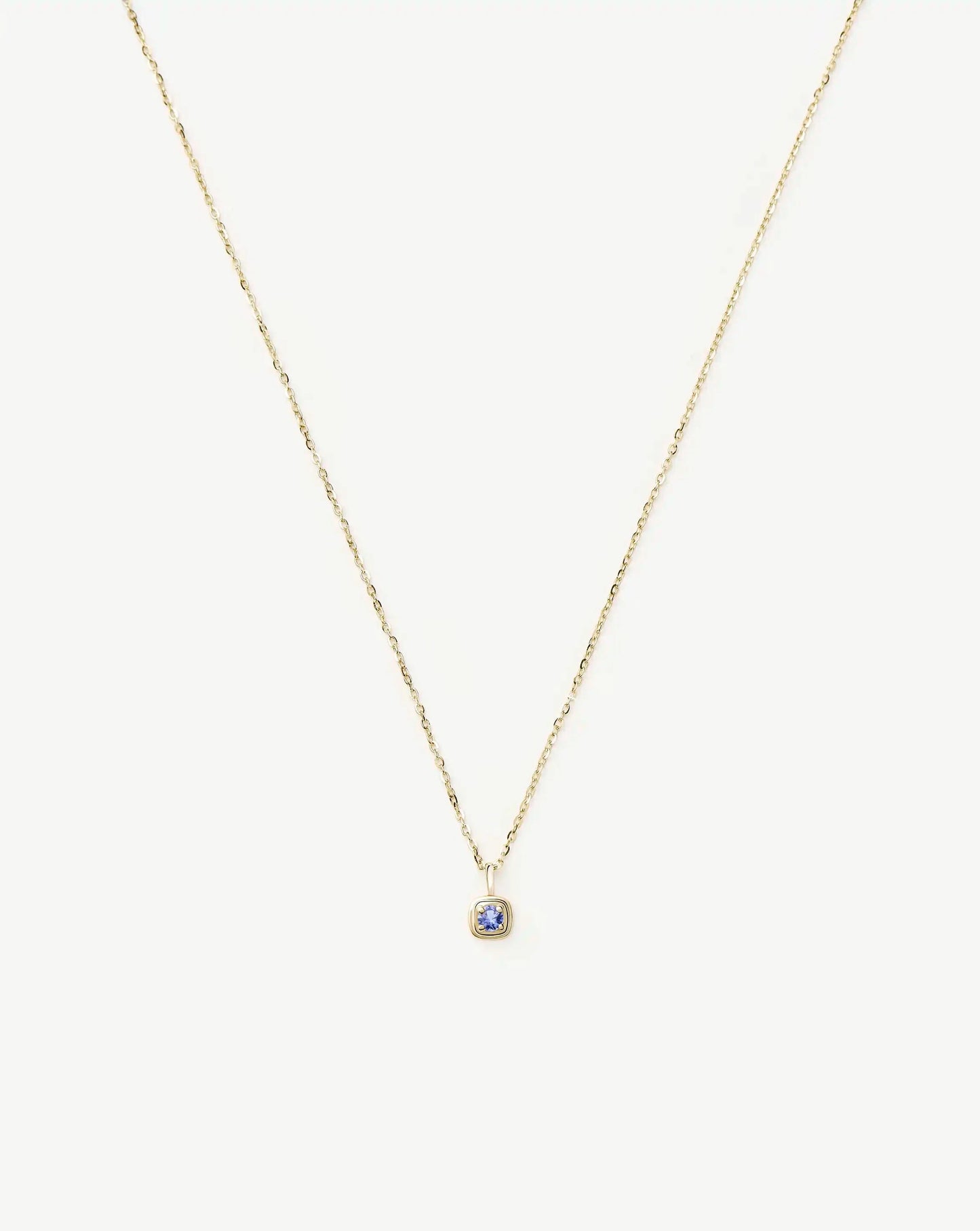 Solid Gold December Birthstone Pendant Necklace | 14k Solid Gold/Tanzanite