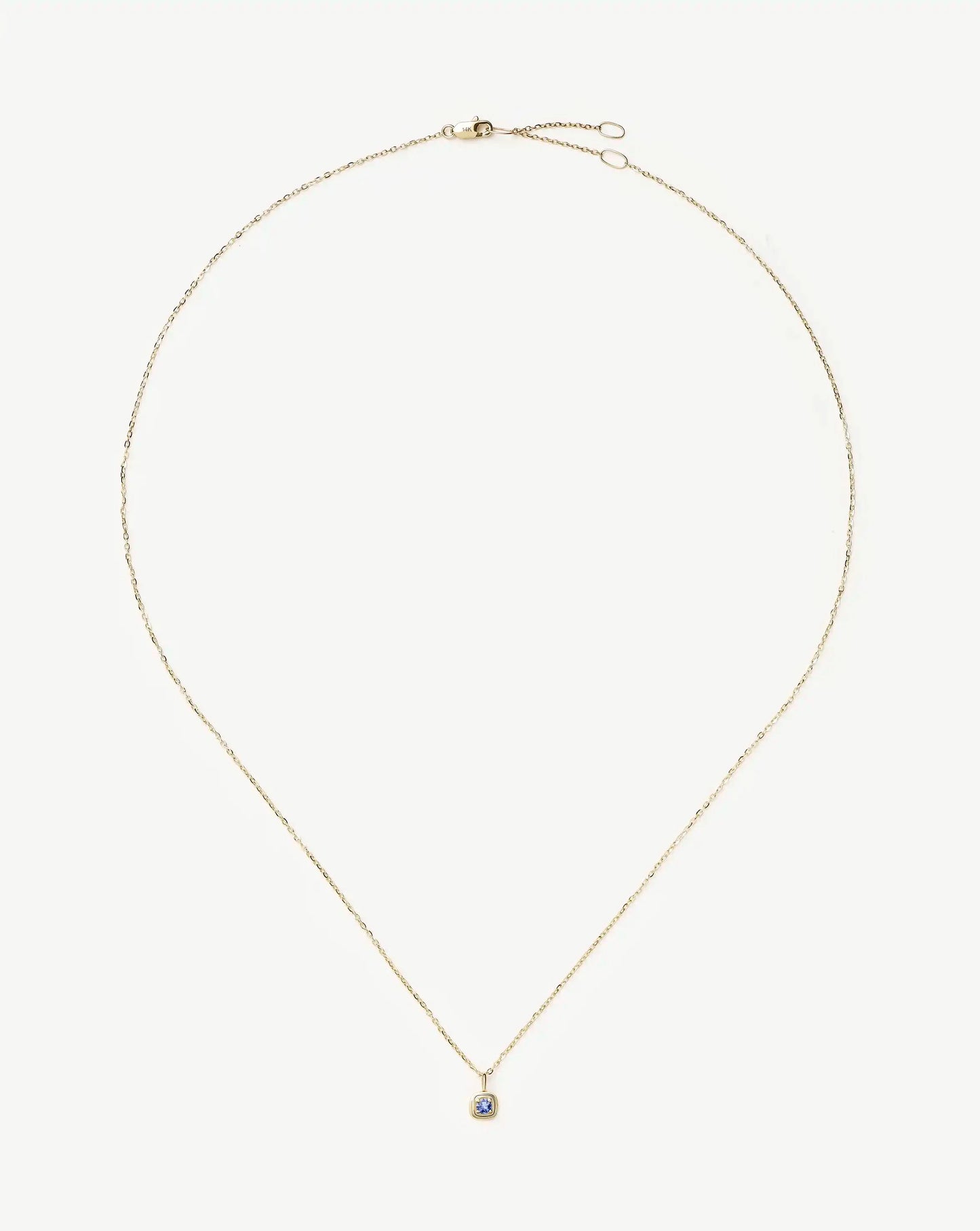 Solid Gold December Birthstone Pendant Necklace | 14k Solid Gold/Tanzanite