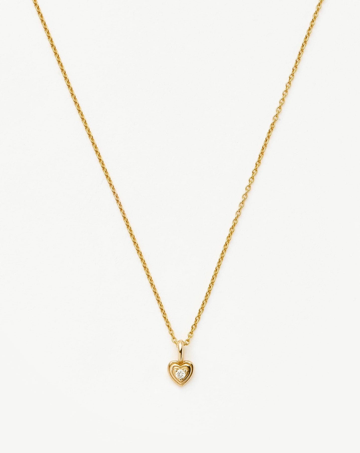 Solid Gold Diamond Heart Mini Pendant Necklace | 14k solid Gold/Diamond