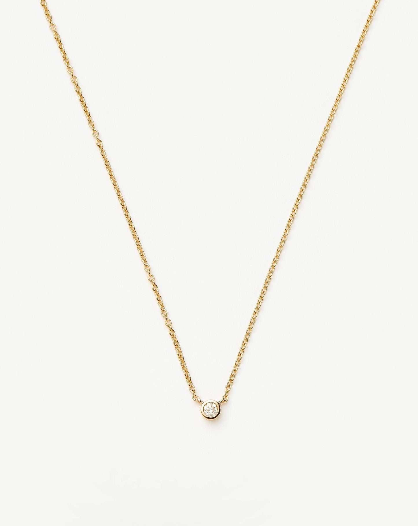 Solid Gold Diamond Solitaire Pendant Necklace | 14k Solid Gold/Diamond