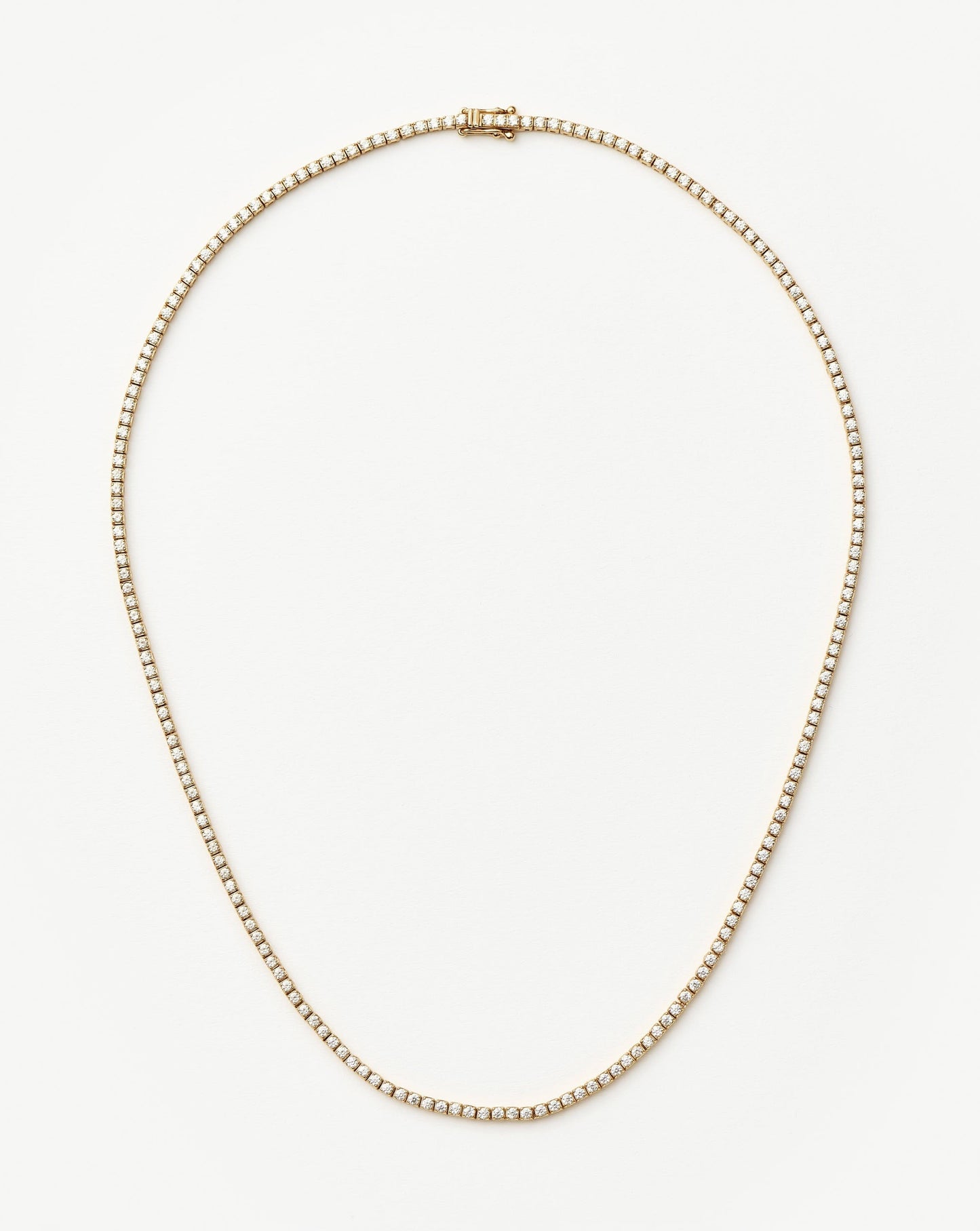 Solid Gold Diamond Tennis Necklace | 14k Solid Gold Diamond