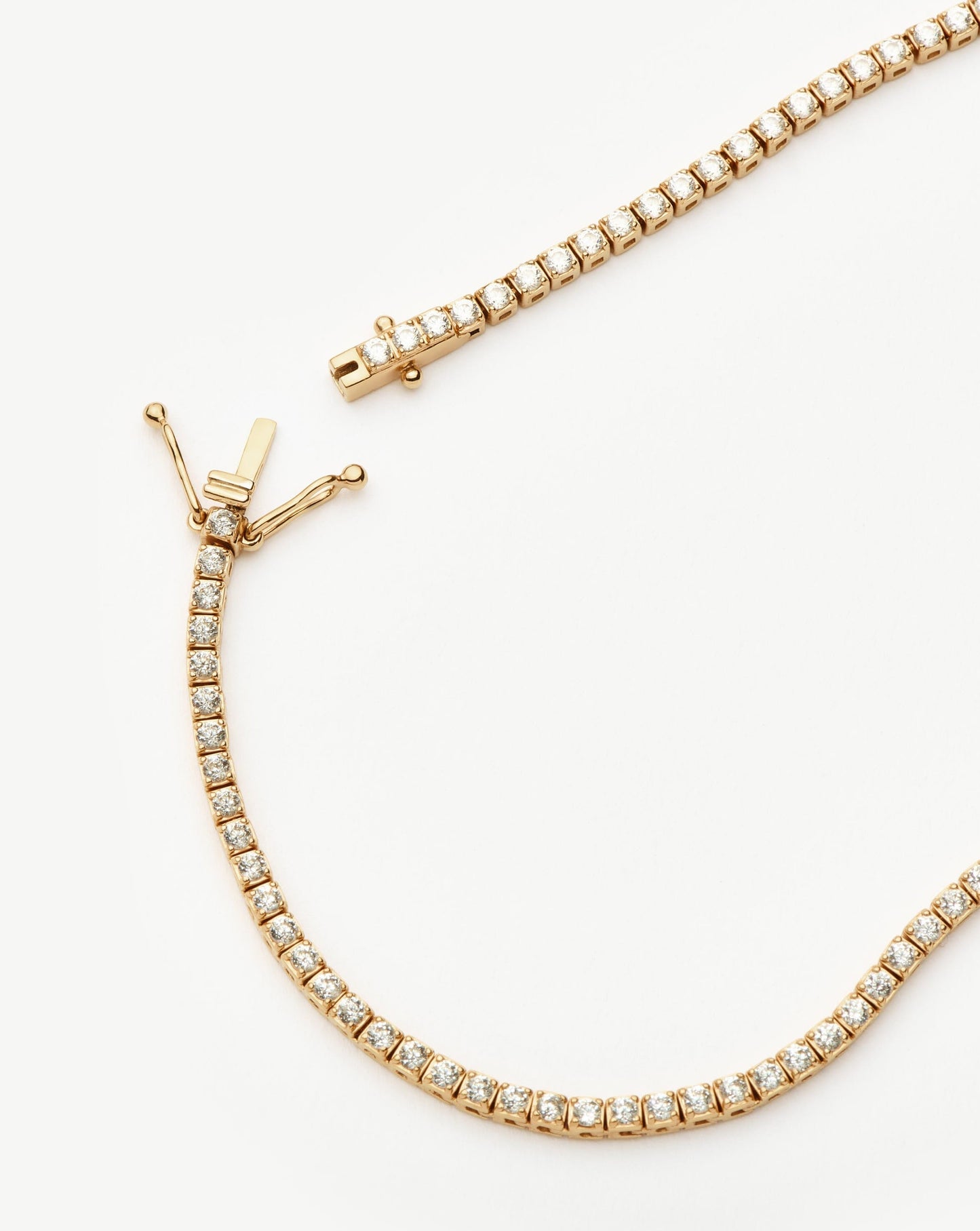Solid Gold Diamond Tennis Necklace | 14k Solid Gold Diamond