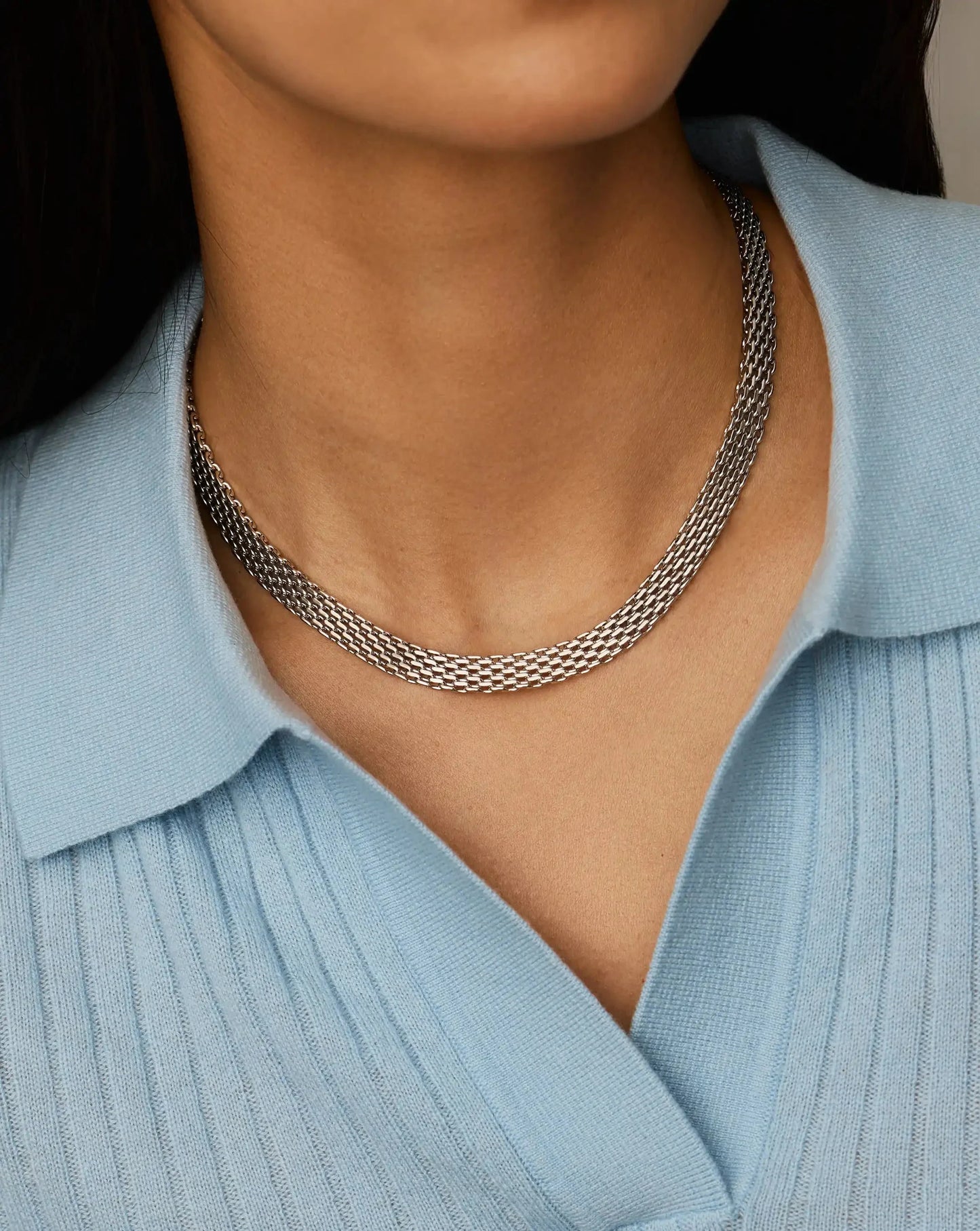 Heirloom Chain Choker Necklace | Platinum Plated