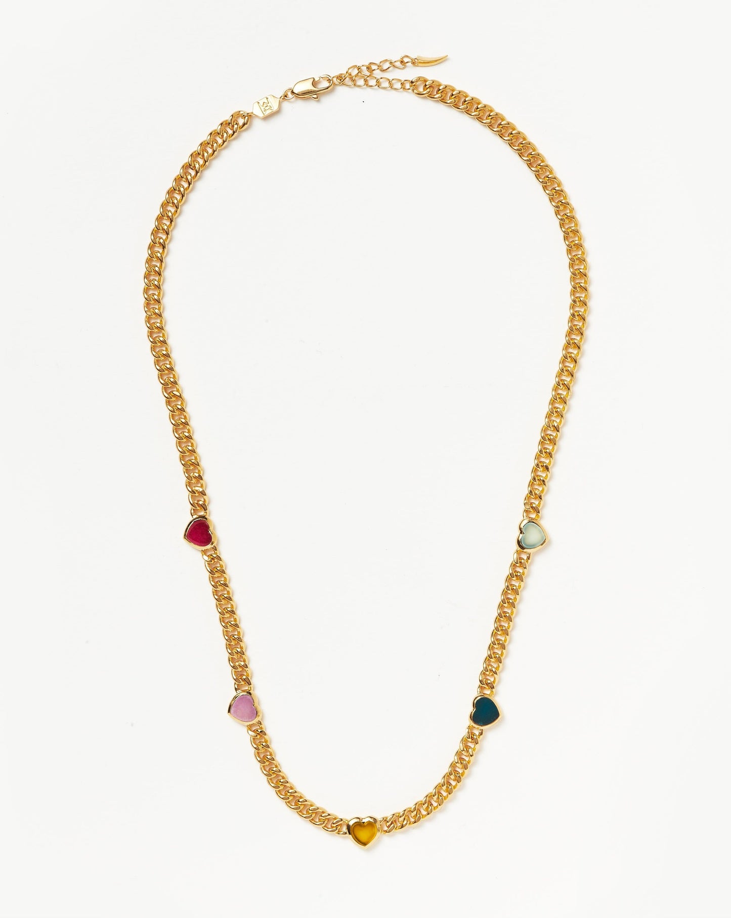Jelly Heart Gemstone Charm Necklace | 18k Gold Plated/Multi Quartz