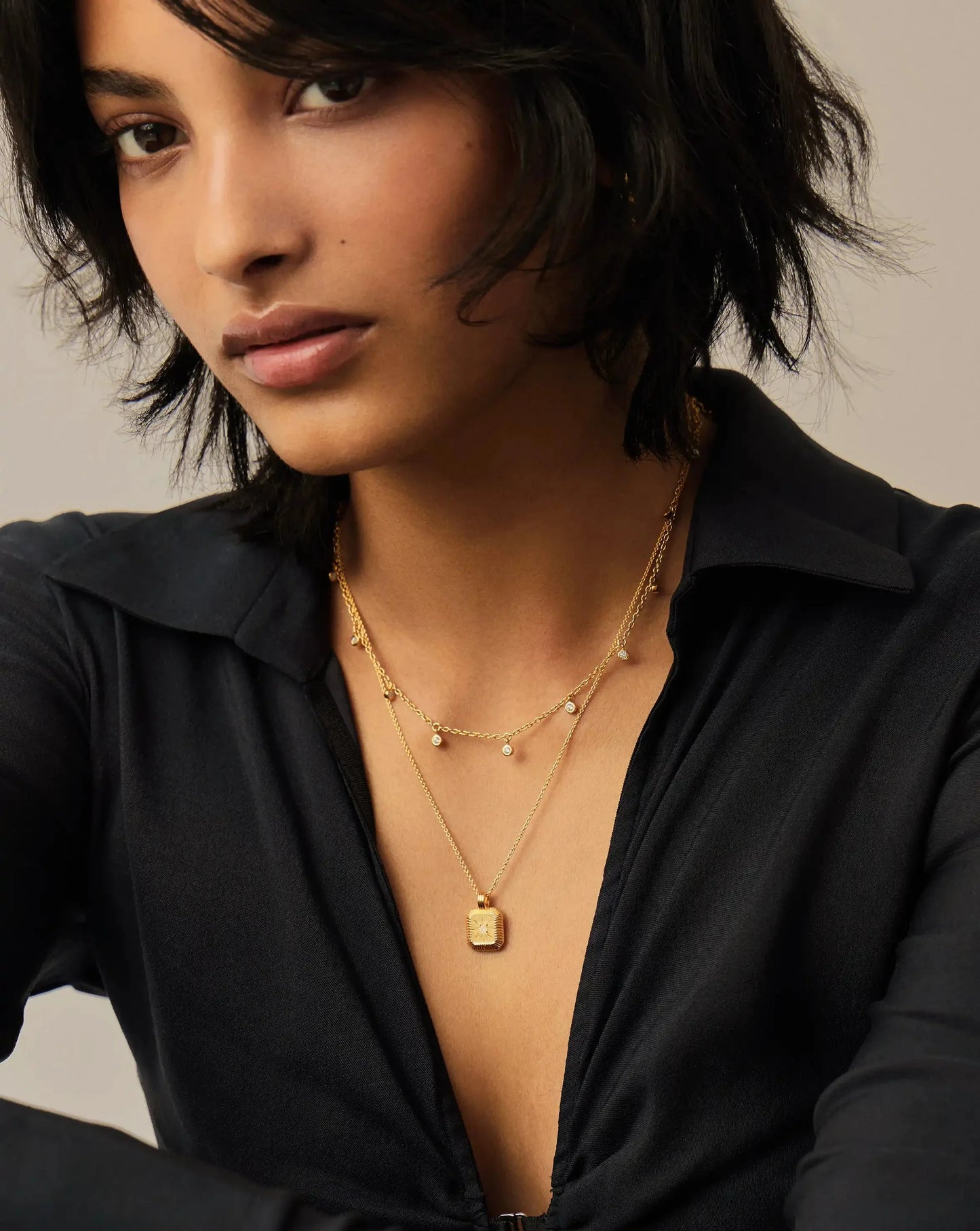 June Birthstone Pendant Necklace | 18k Gold Vermeil/Rainbow Moonstone