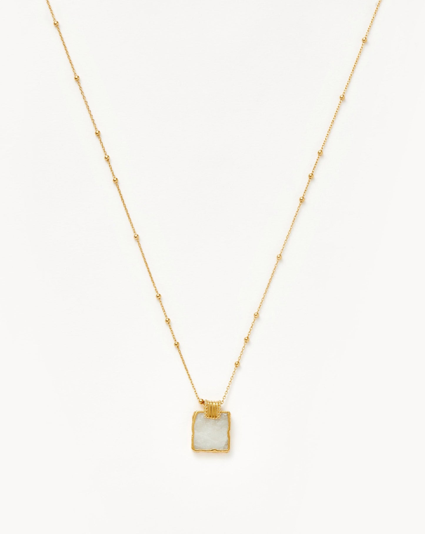 Lena Charm Necklace | 18k Gold Plated/Rainbow Moonstone