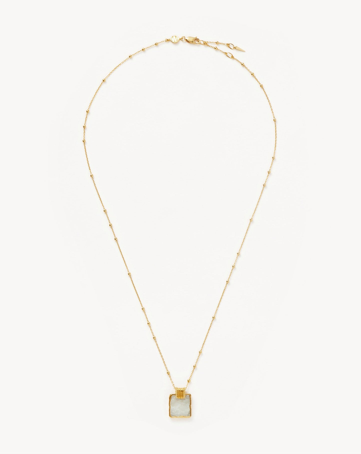 Lena Charm Necklace | 18k Gold Plated/Rainbow Moonstone