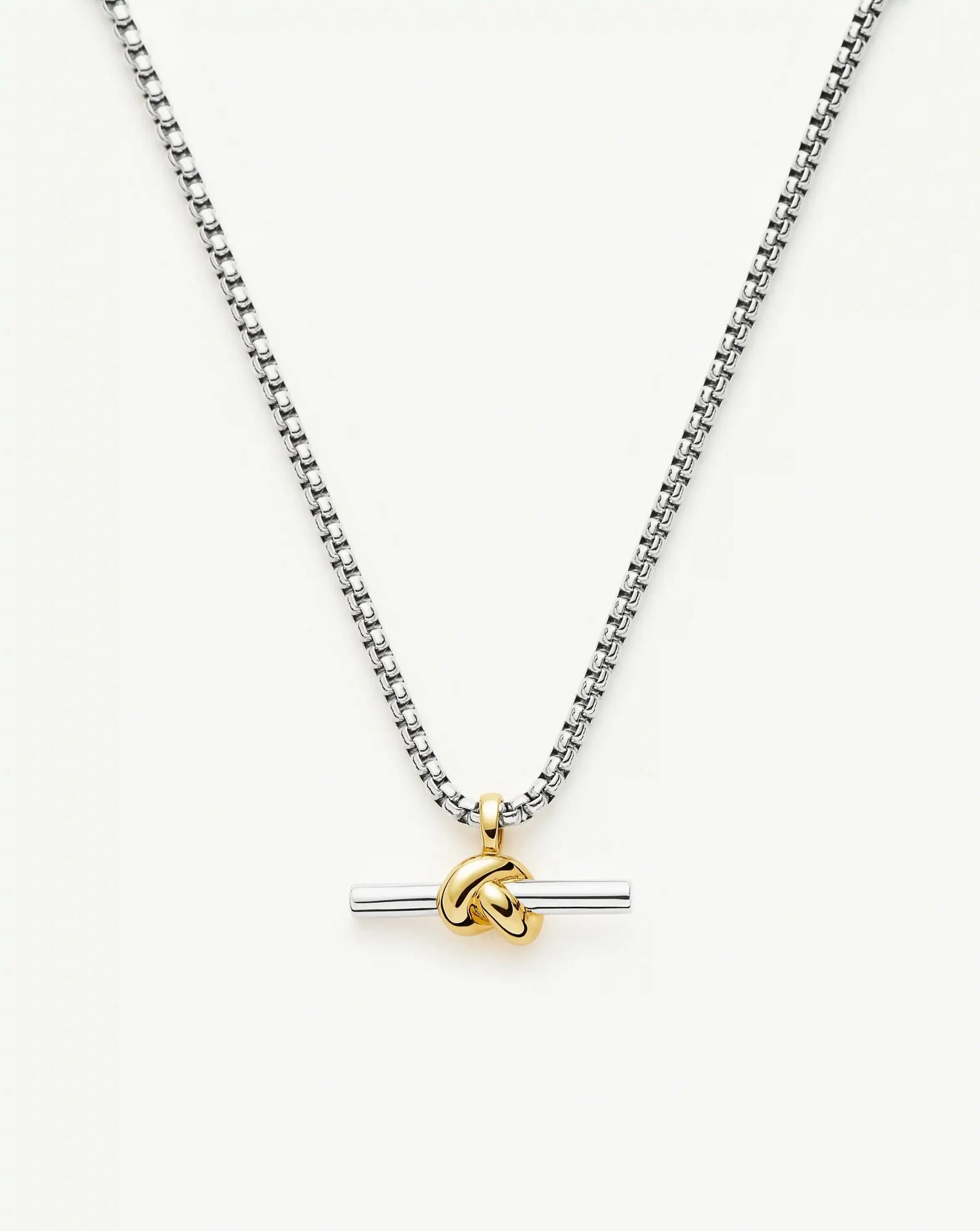 Lucy Williams Chunky Knot T-Bar Necklace | Mixed Metal