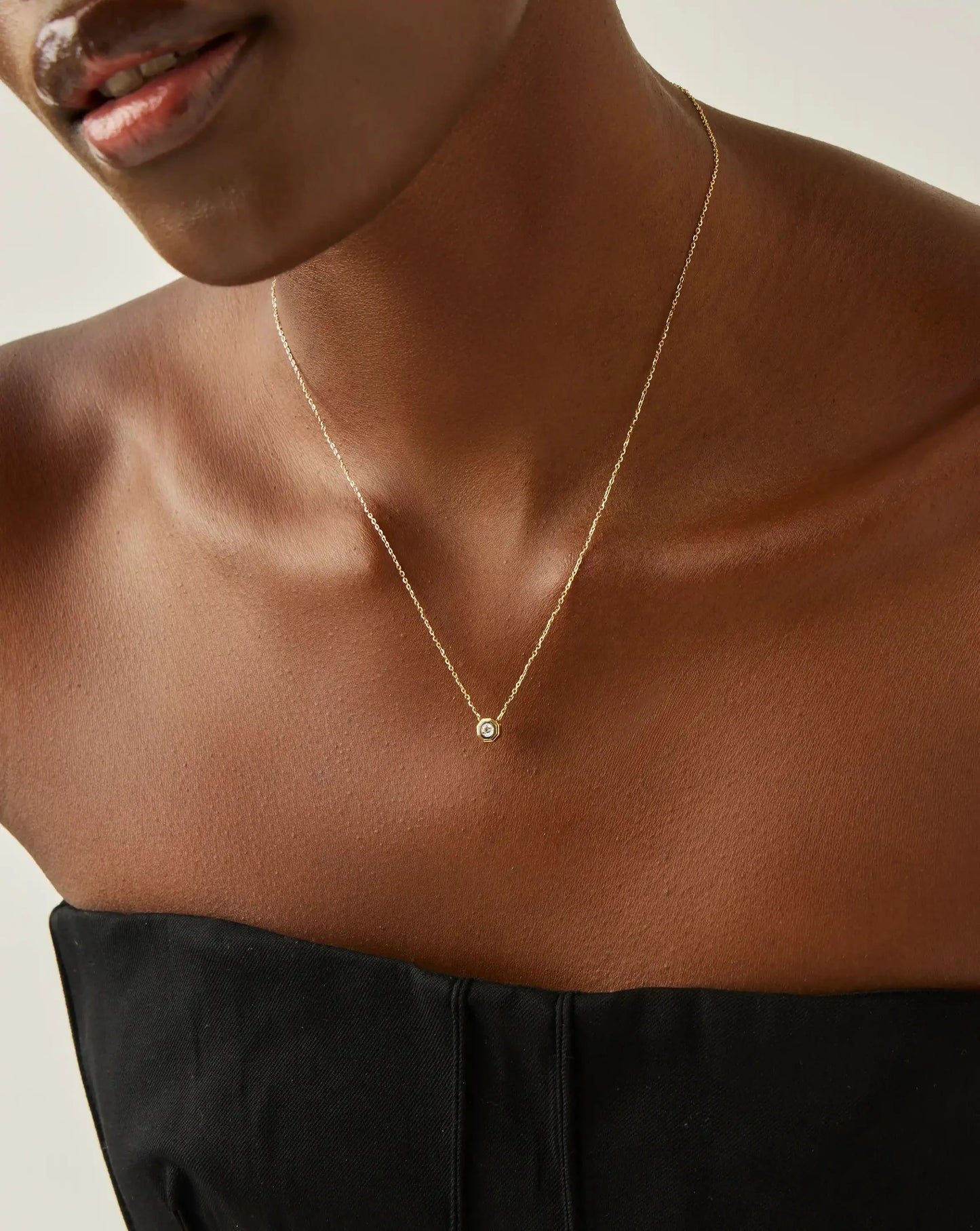 Lucy Williams Solid Gold Diamond Pendant Necklace | 14k Solid Gold/Lab Grown Diamond