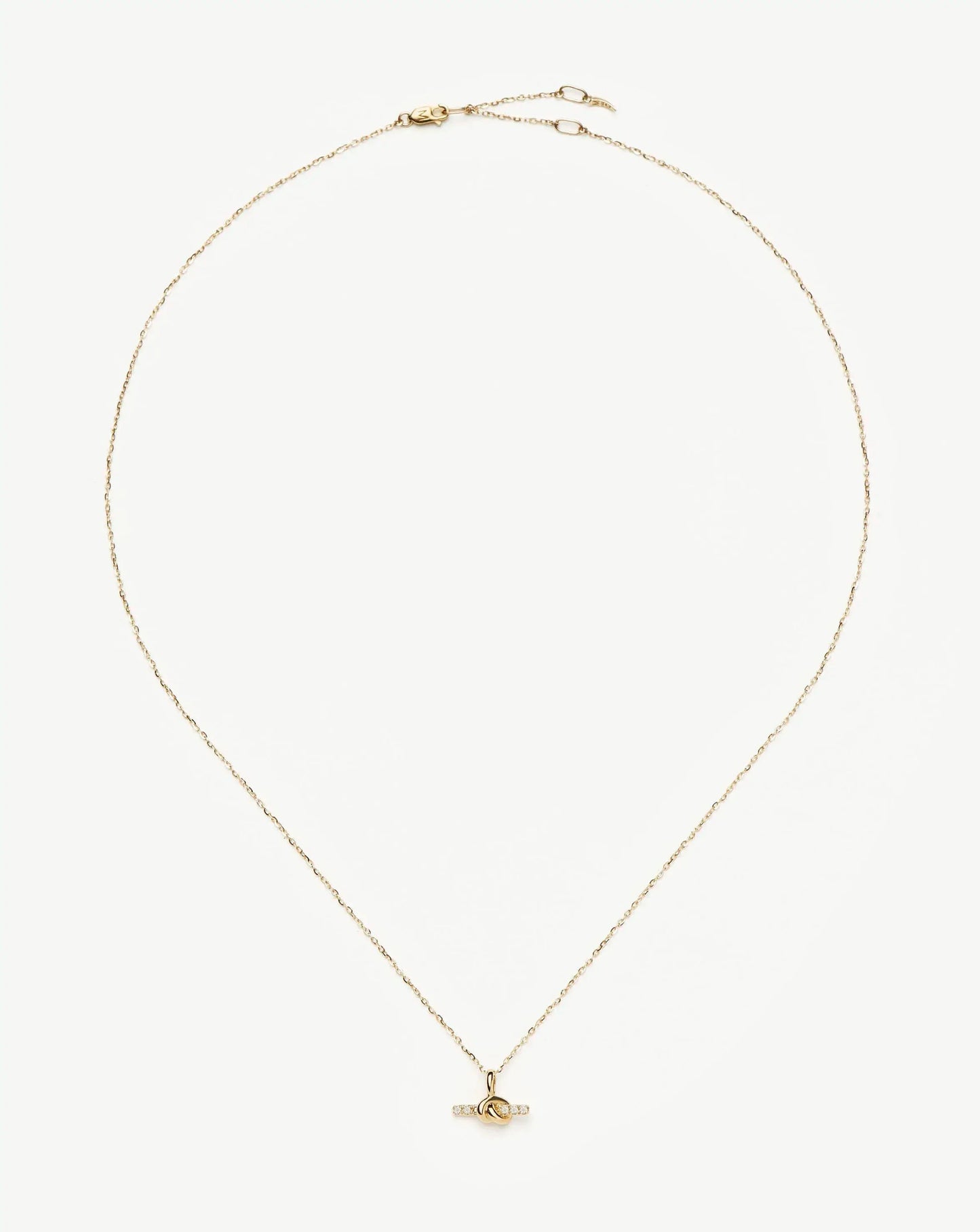Lucy Williams Solid Gold Diamond T-Bar Pendant Necklace | 14k Solid Gold/Lab Grown Diamonds