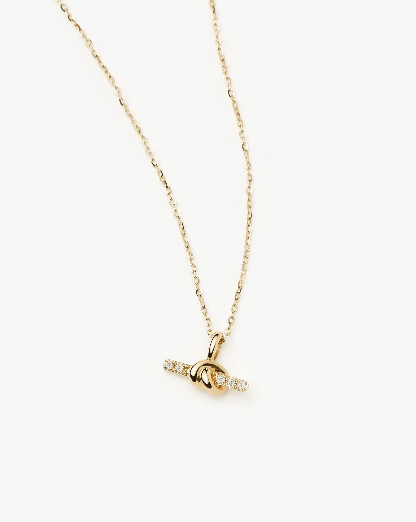 Lucy Williams Solid Gold Diamond T-Bar Pendant Necklace | 14k Solid Gold/Lab Grown Diamonds