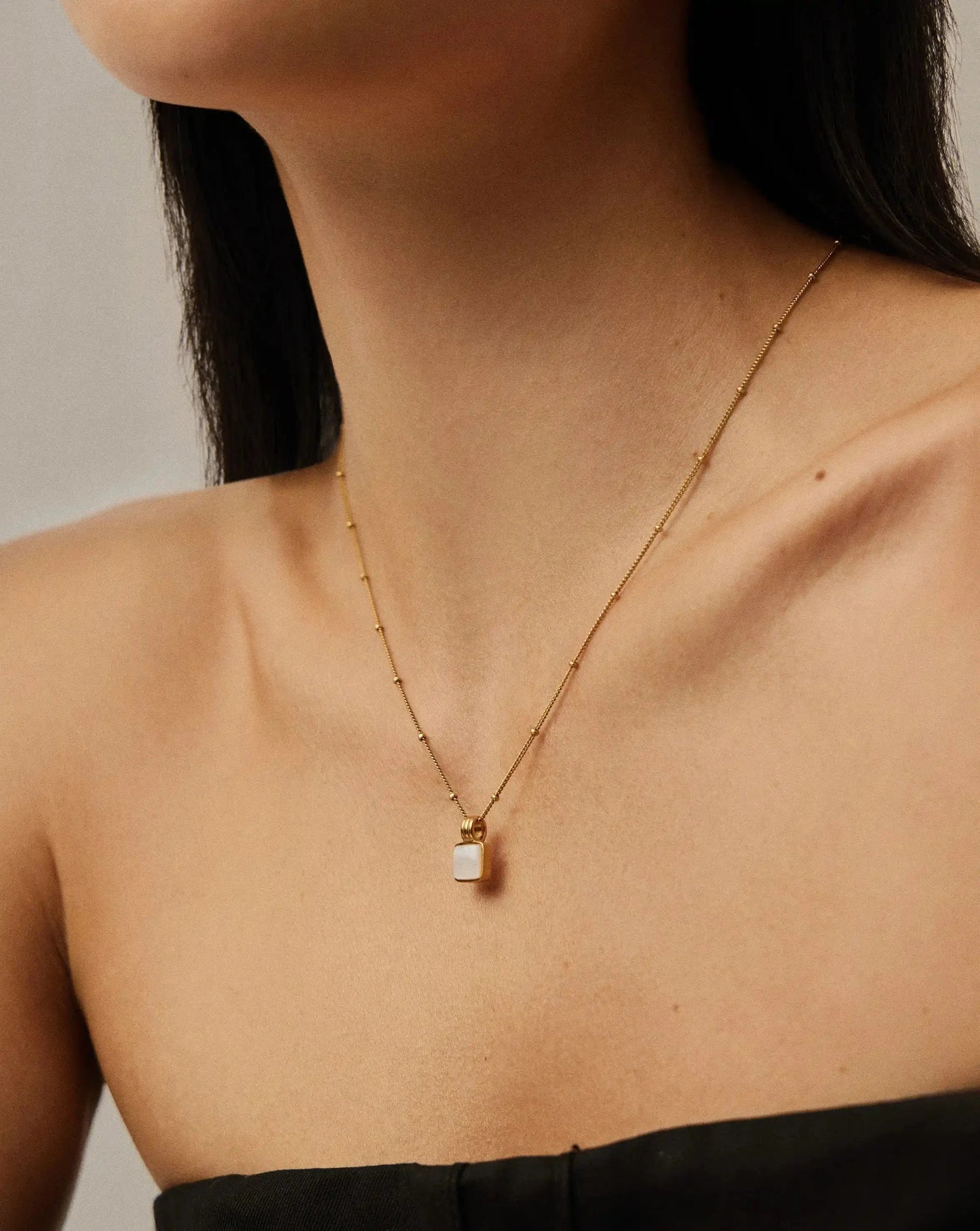 Lucy Williams Square Mother of Pearl Necklace