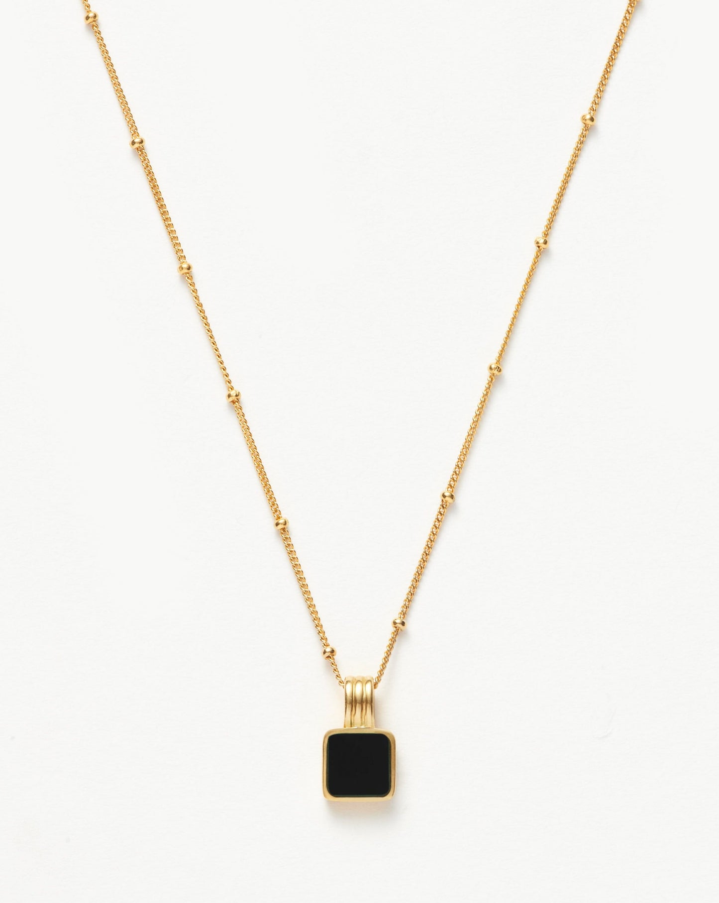 Lucy Williams Square Onyx Necklace | 18k Gold Vermeil/Black Onyx