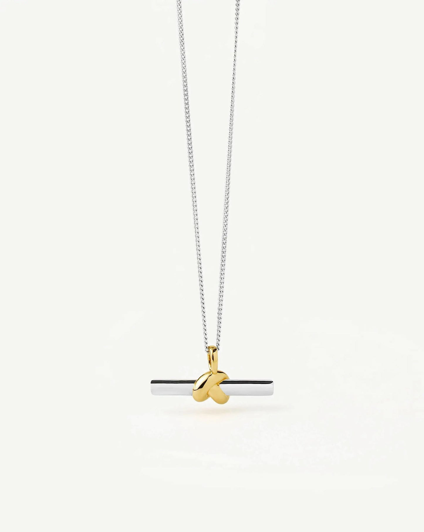 Lucy Williams T-Bar Knot Pendant Necklace | Mixed Metal
