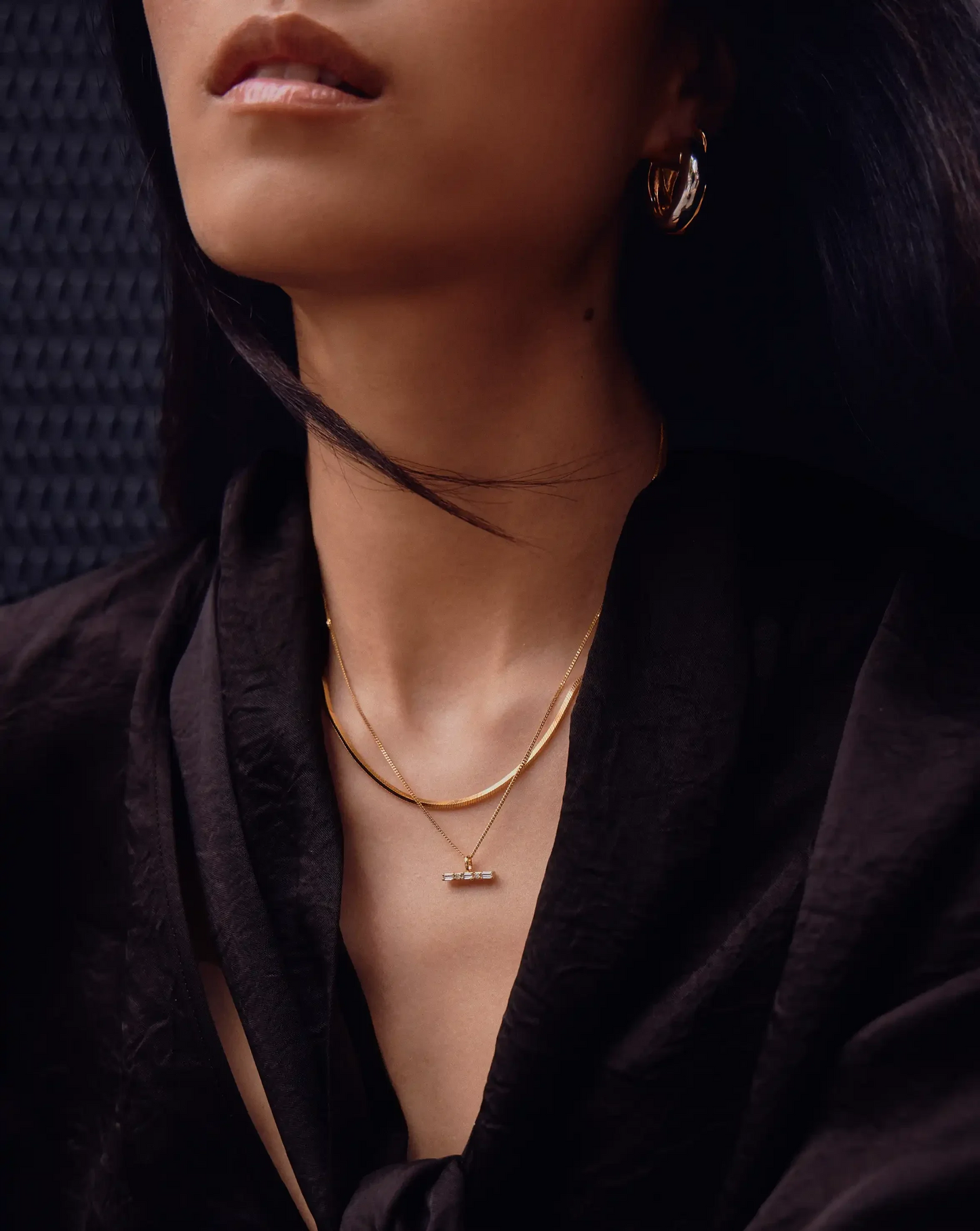 Lucy Williams T-Bar Stone Pendant Necklace | 18k Gold Vermeil