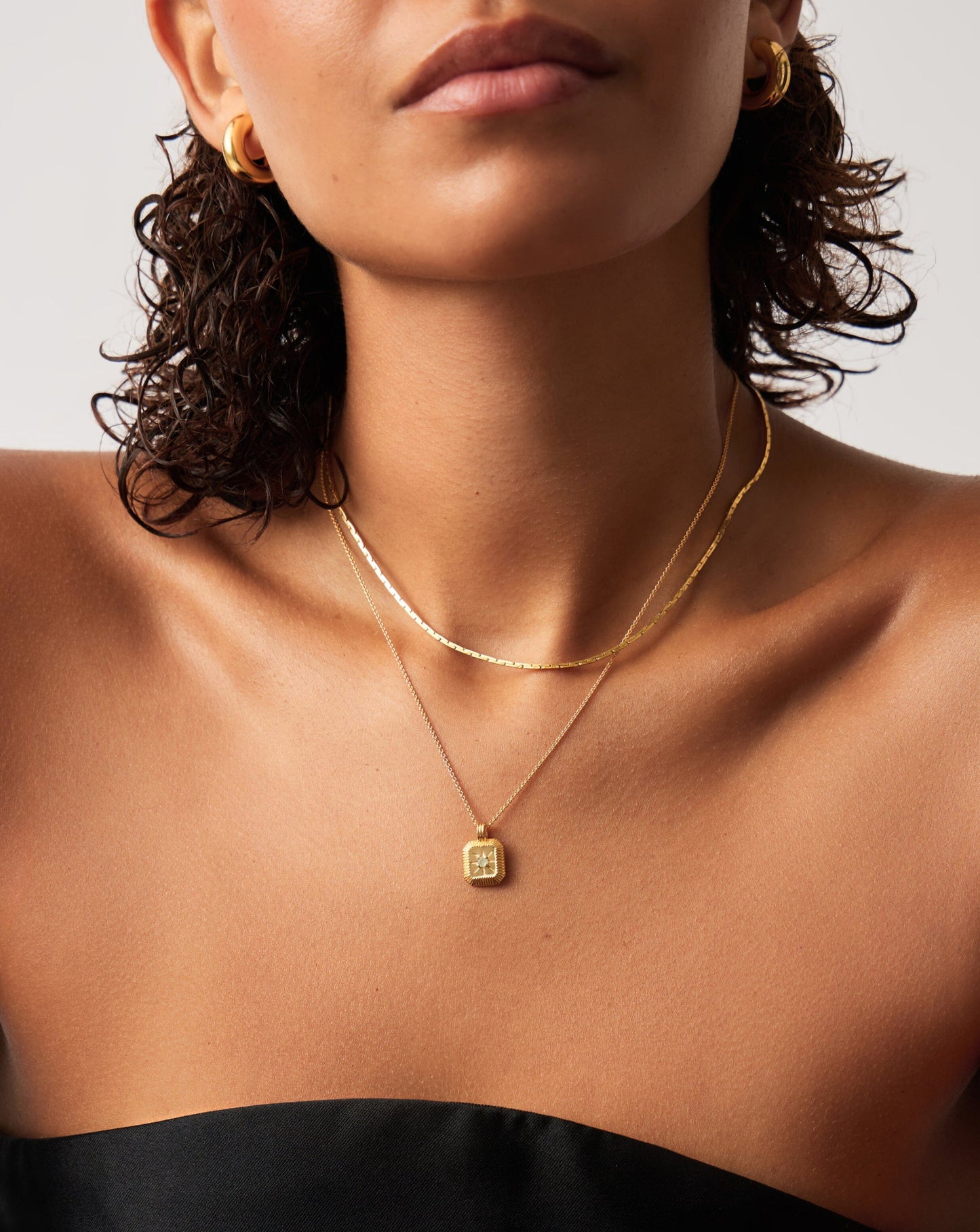 March Birthstone Pendant Necklace | 18k Gold Vermeil/Milky Aquamarine