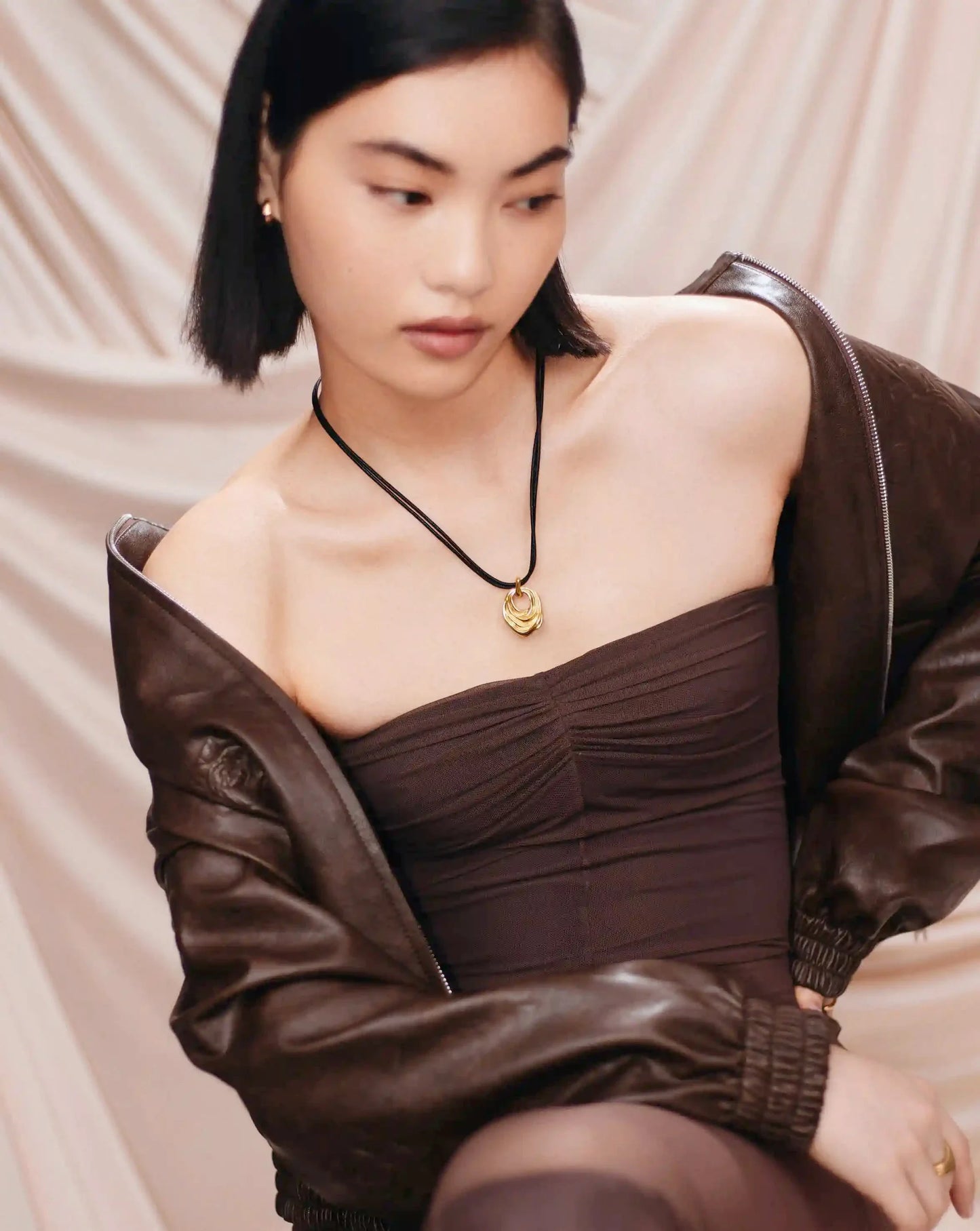 MARKGONG Draped Statement Cord Necklace | 18k Gold Plated