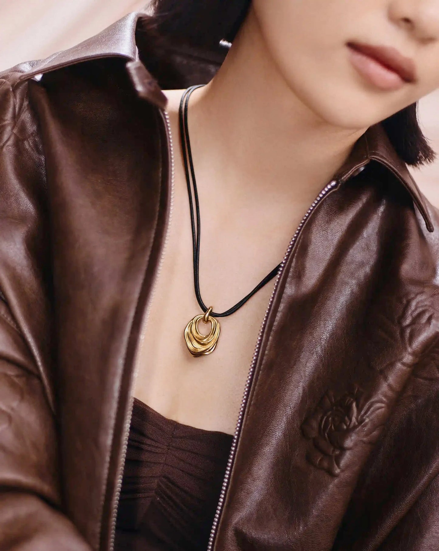 MARKGONG Draped Statement Cord Necklace | 18k Gold Plated