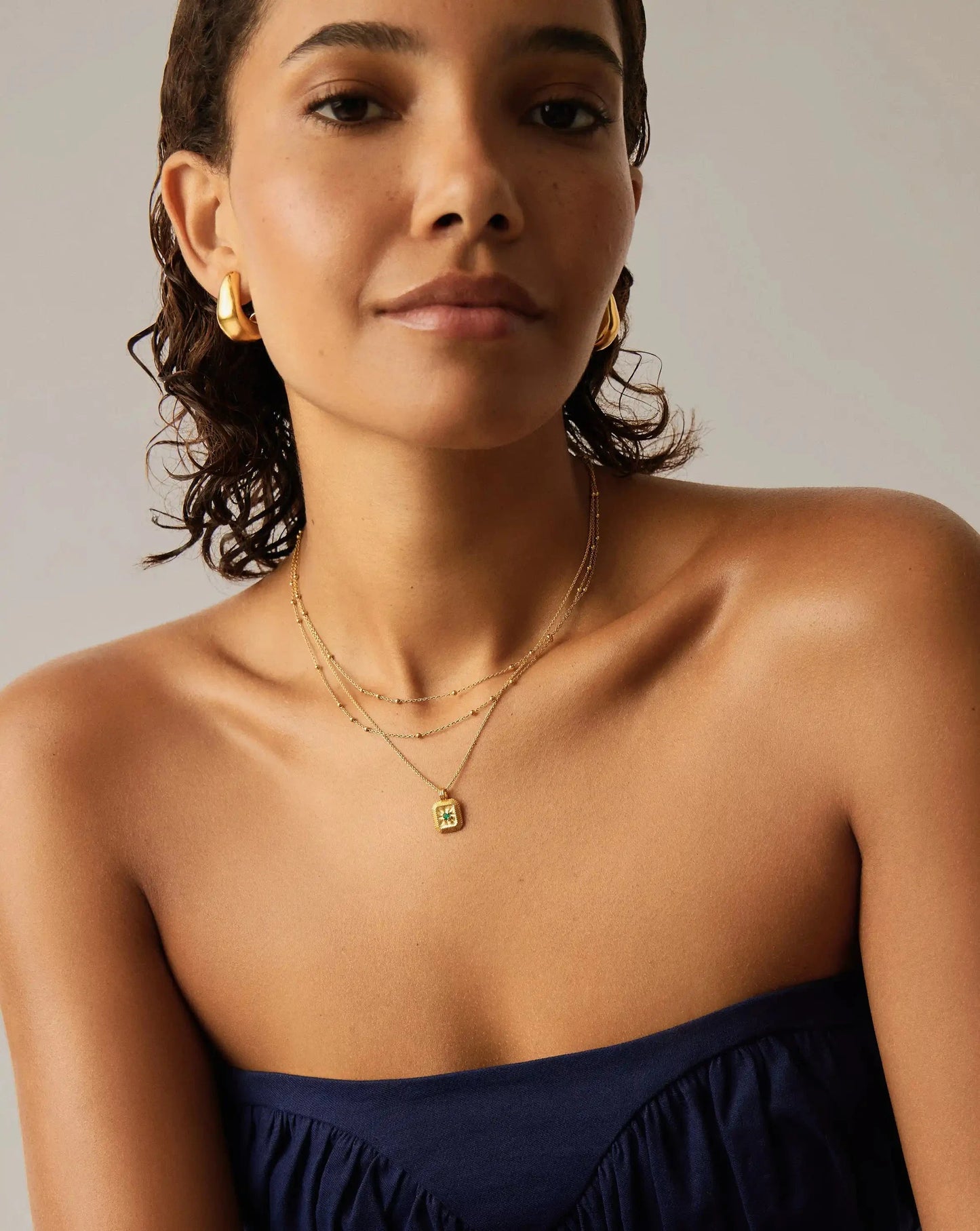 May Birthstone Pendant Necklace | 18k Gold Vermeil/Green Onyx