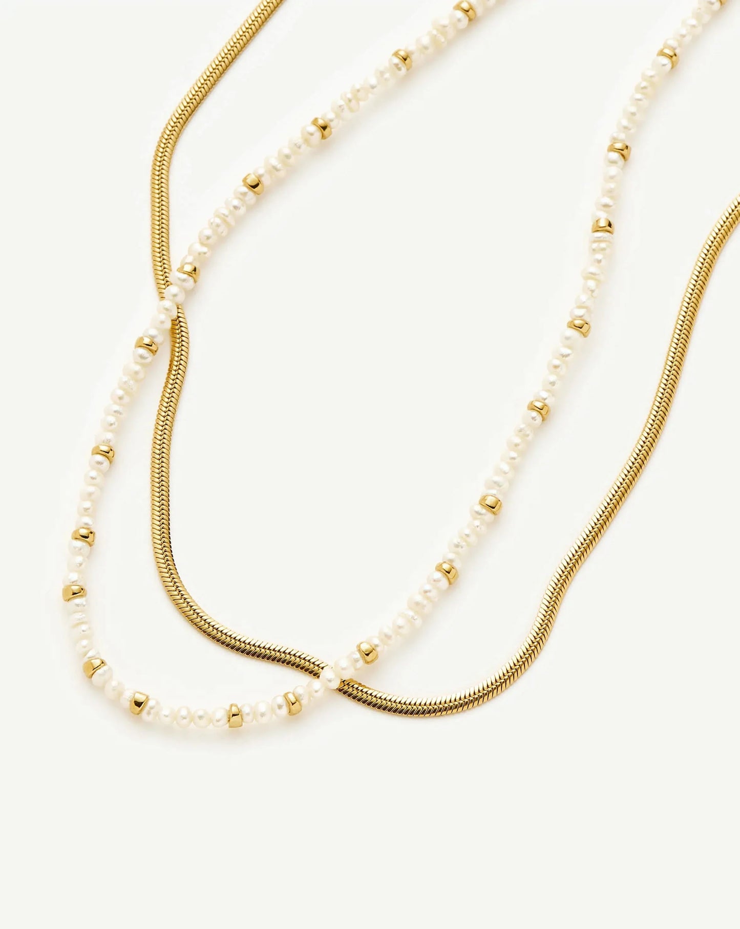 The Everyday Pearl Necklace Set | 18k Gold Plated/Pearl